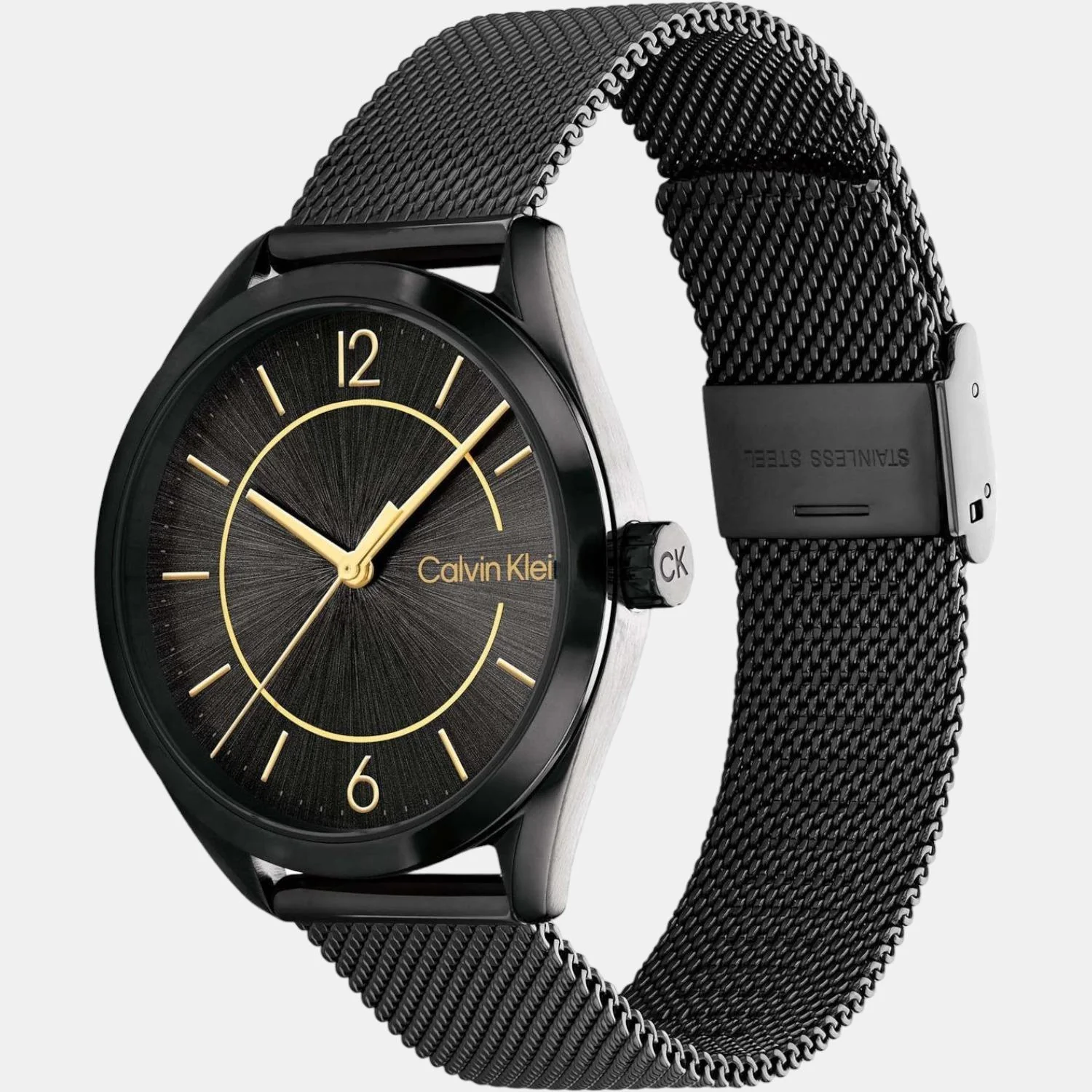 Essentials Women Quartz Black Dial Analog Mesh Watch 25200194 - Image 3