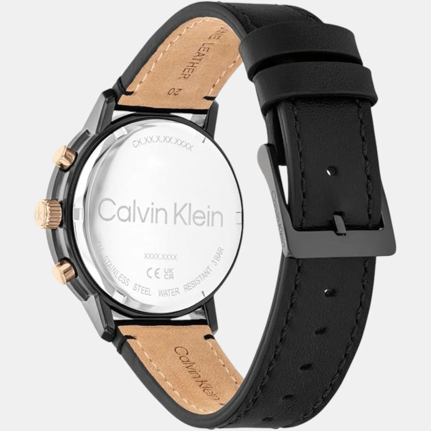 Gauge Men Quartz Black Dial Multi-Function Leather Watch 25200499 - Image 3