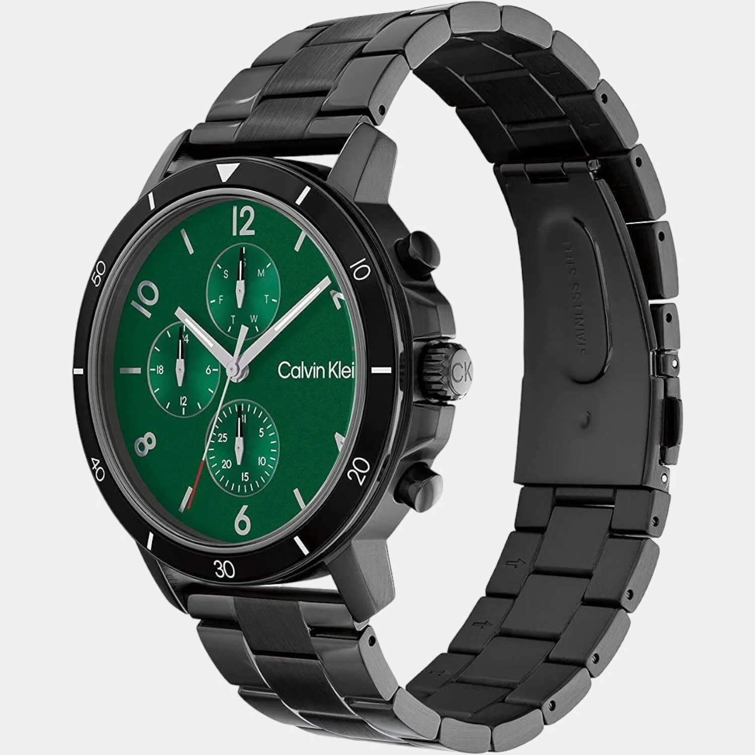 Gauge Sport Men Quartz Green Dial Chronograph Stainless Steel Watch 25200069 - Image 2