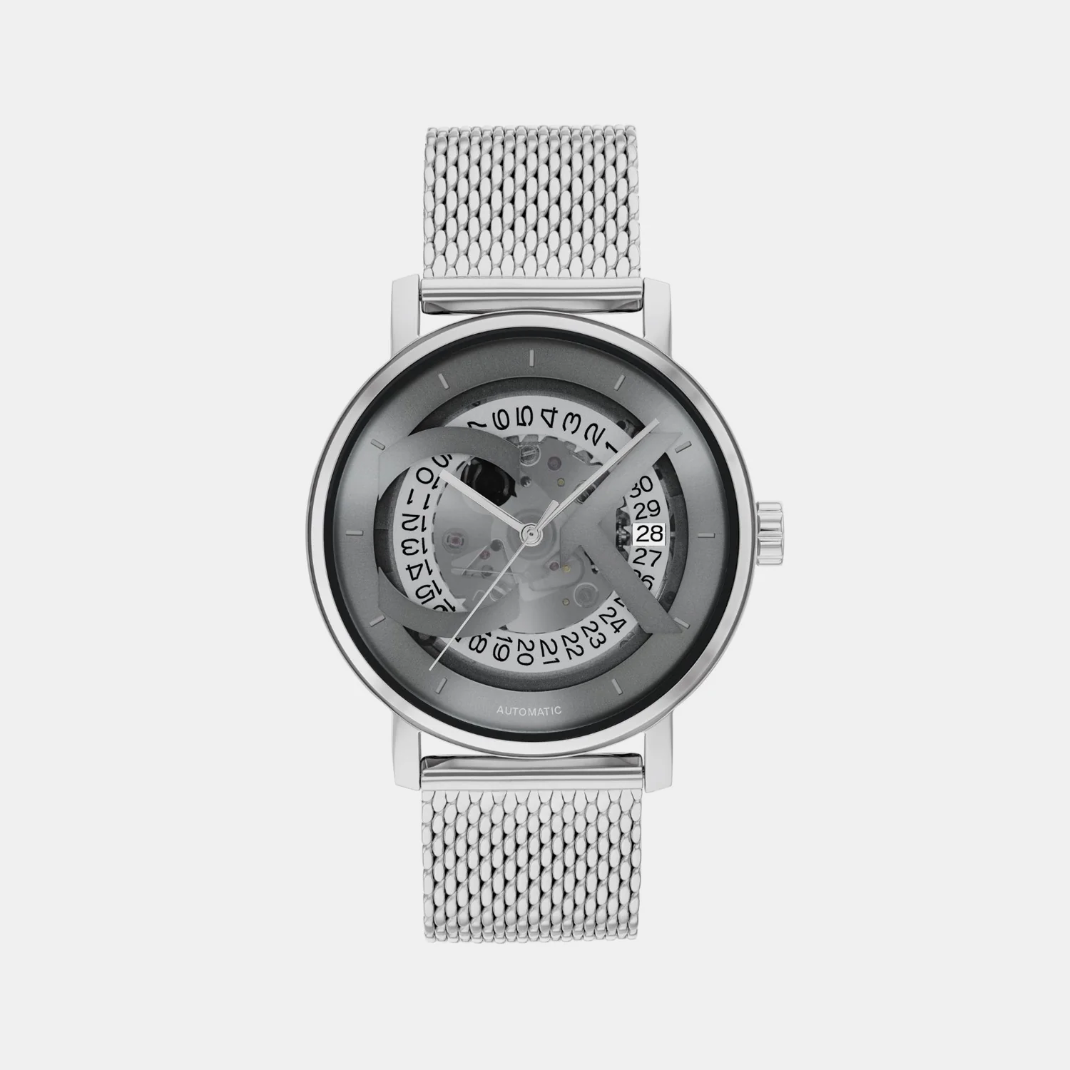 Iconic Men Automatic Grey Dial Analog Stainless Steel Watch 25300004