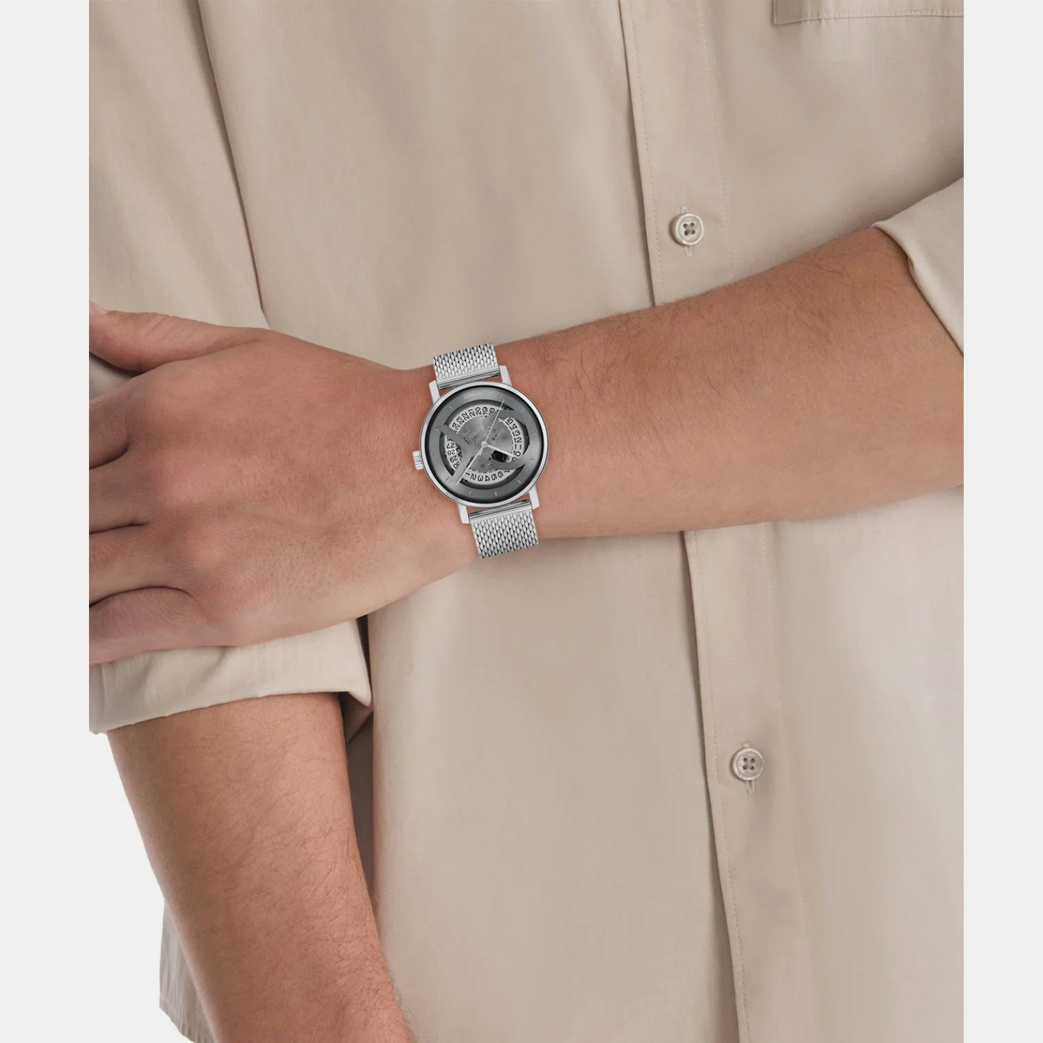 Iconic Men Automatic Grey Dial Analog Stainless Steel Watch 25300004 - Image 4