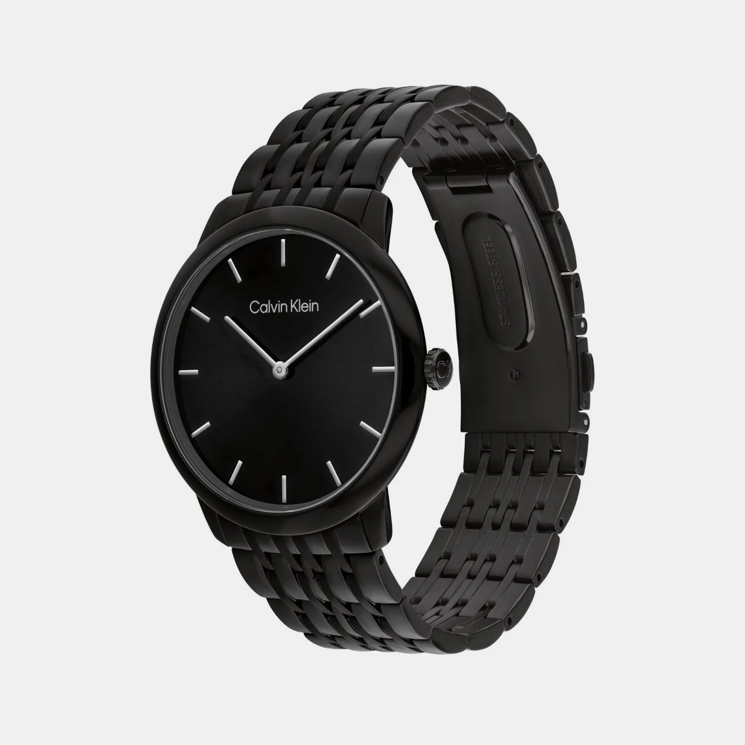 Intrigue Unisex Quartz Black Dial Analog Stainless Steel Watch 25300008 - Image 2