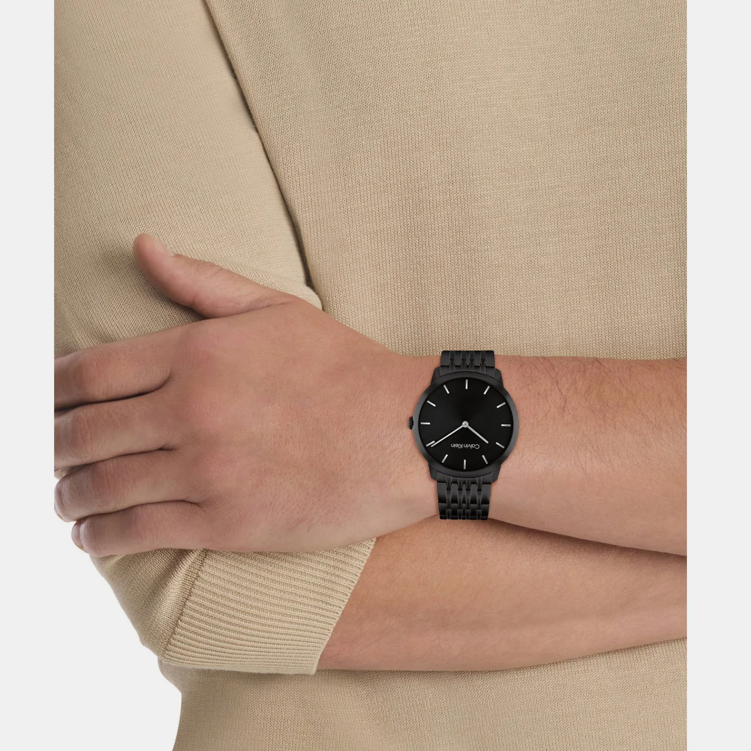 Intrigue Unisex Quartz Black Dial Analog Stainless Steel Watch 25300008 - Image 5