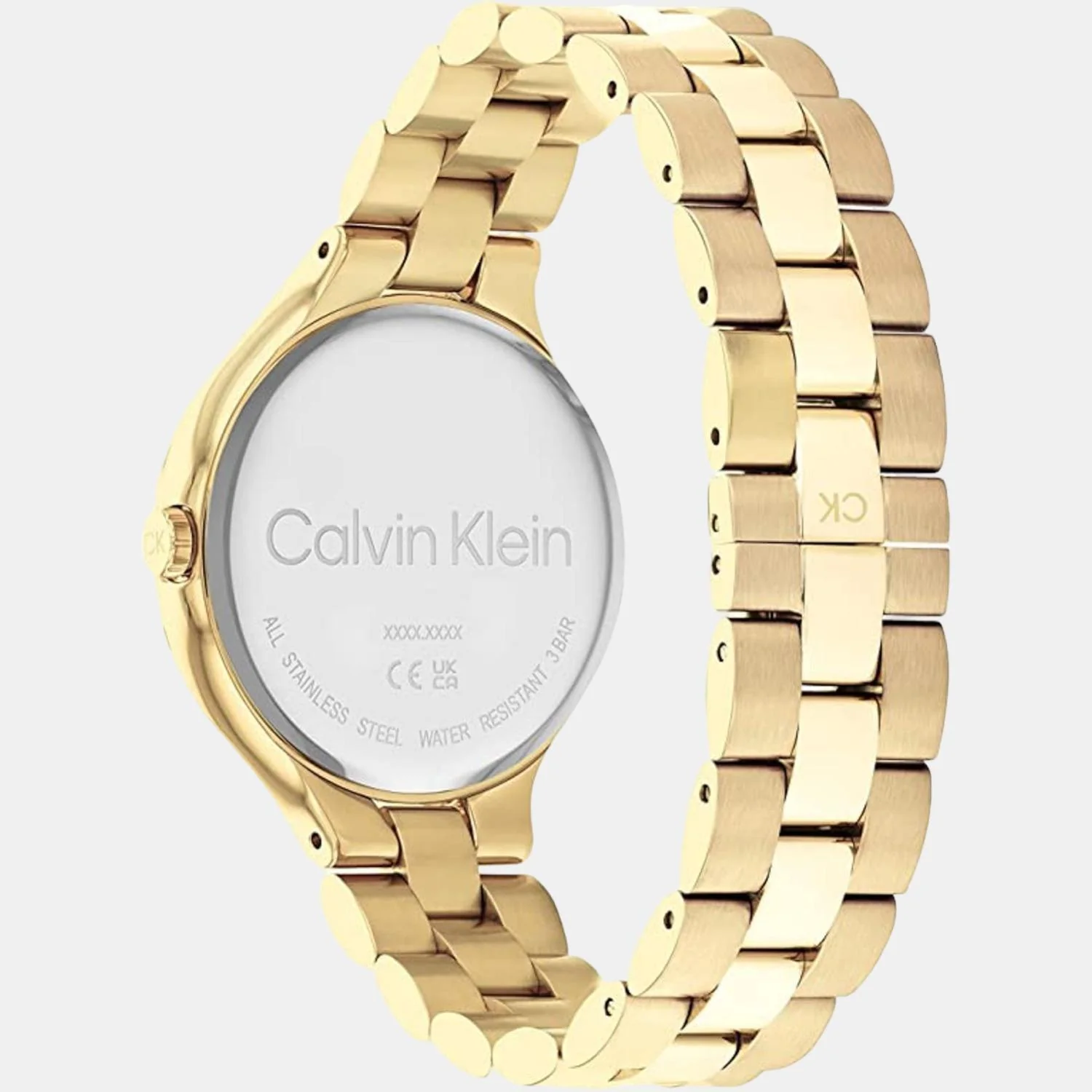 Linked Bracelet Women Quartz Gold Dial Analog Stainless Steel Watch 25200126 - Image 3