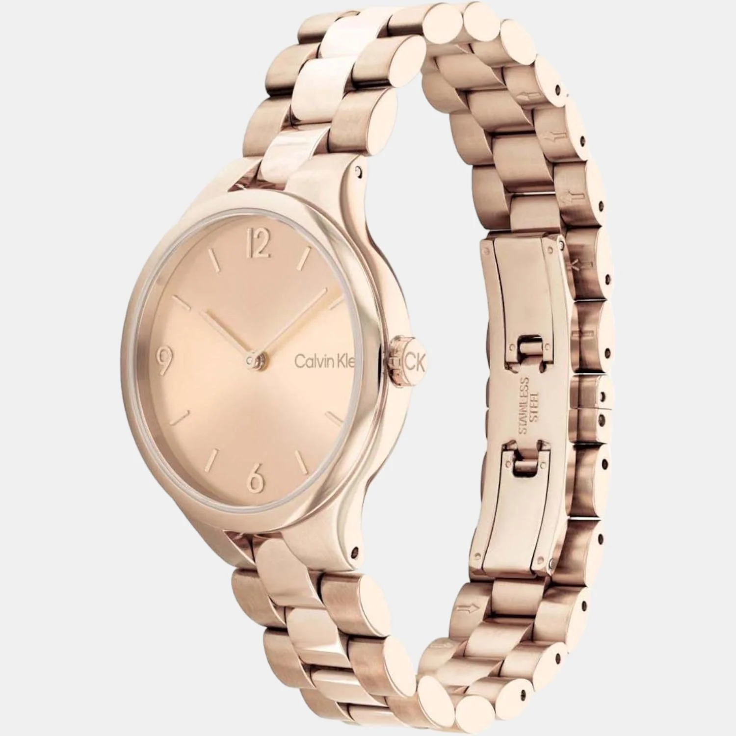 Linked Bracelet Women Quartz Gold Dial Analog Stainless Steel Watch 25200131 - Image 3