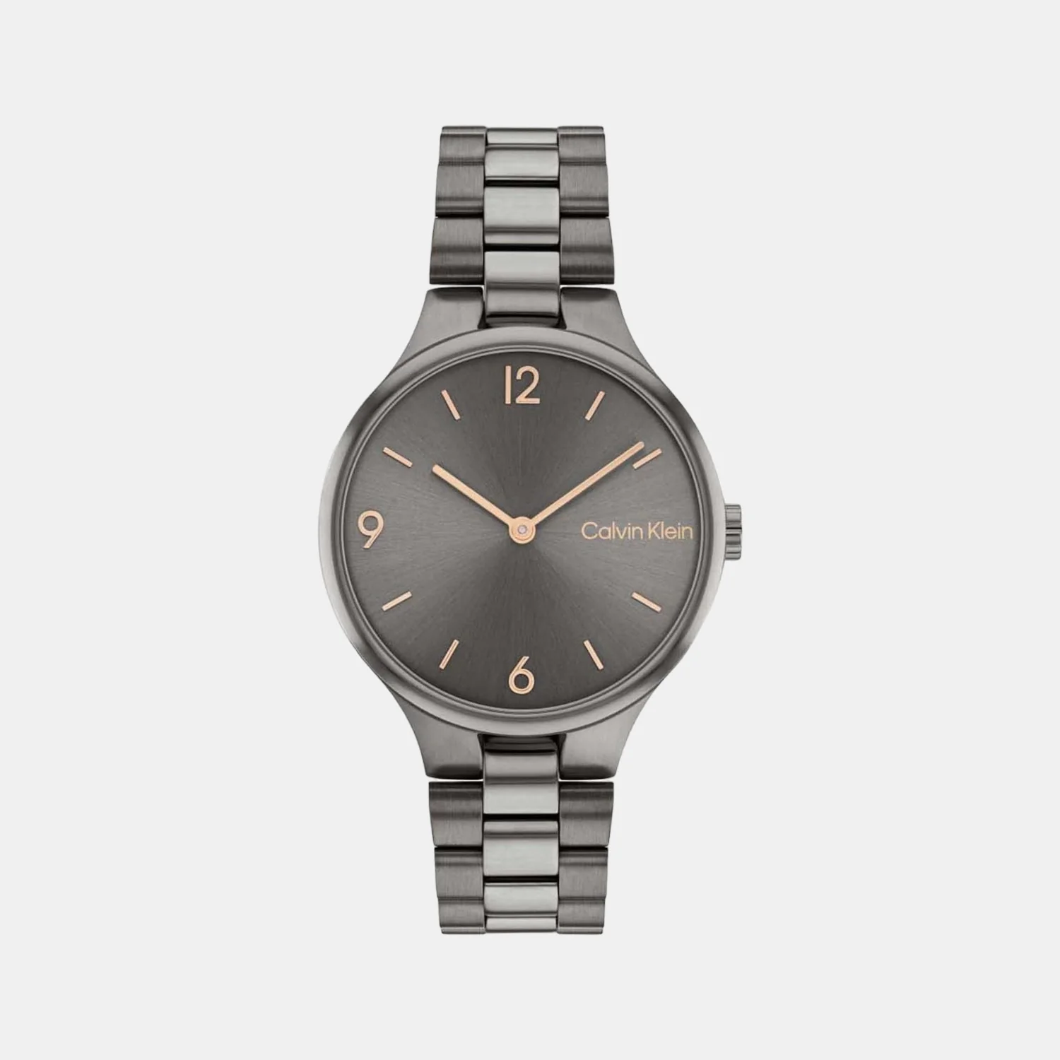 Linked Bracelet Women Quartz Grey Dial Analog Stainless Steel Watch 25200130