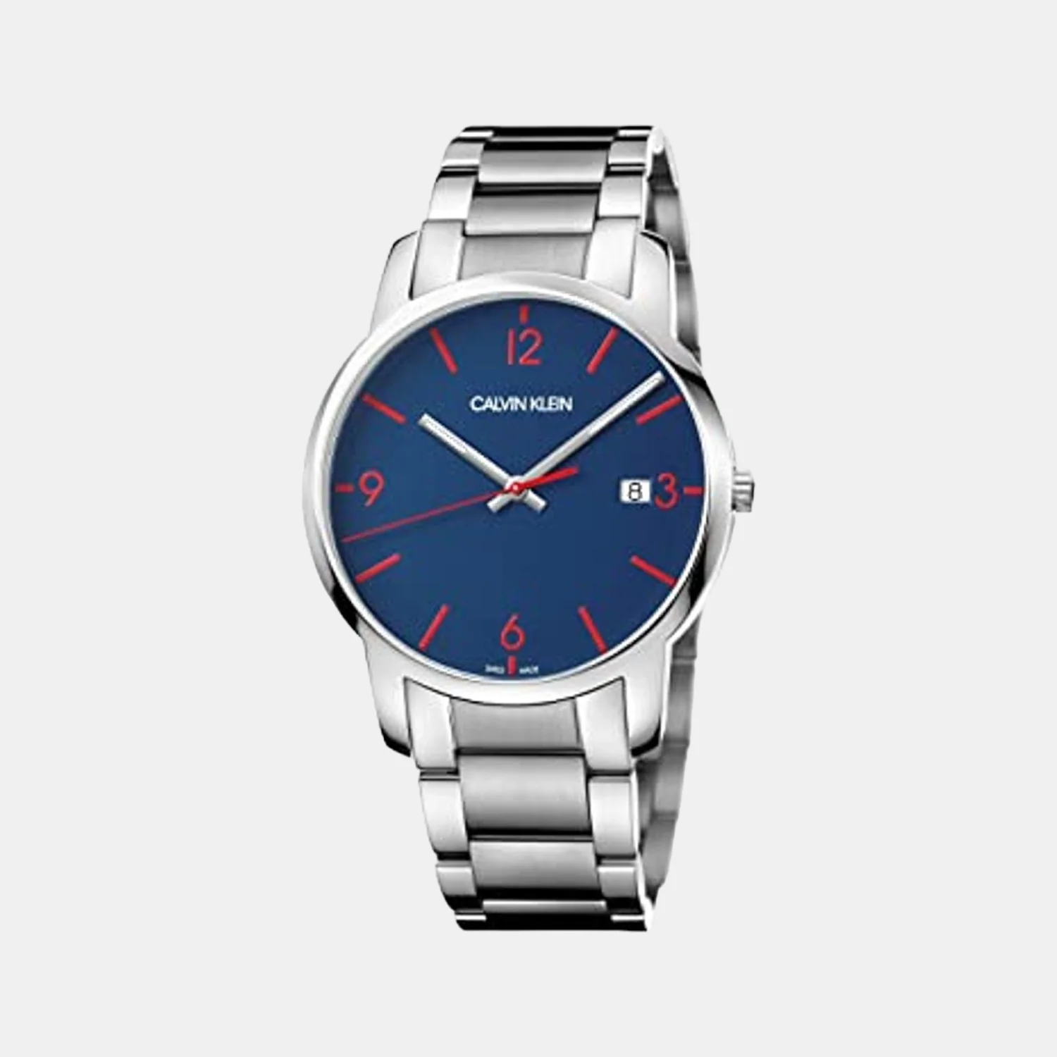 Men Quartz Blue Dial Analog Stainless Steel Watch K2G2G147