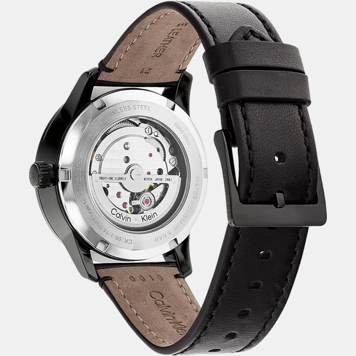 Men Quartz Grey Dial Chronograph Leather Watch 25200073 - Image 3