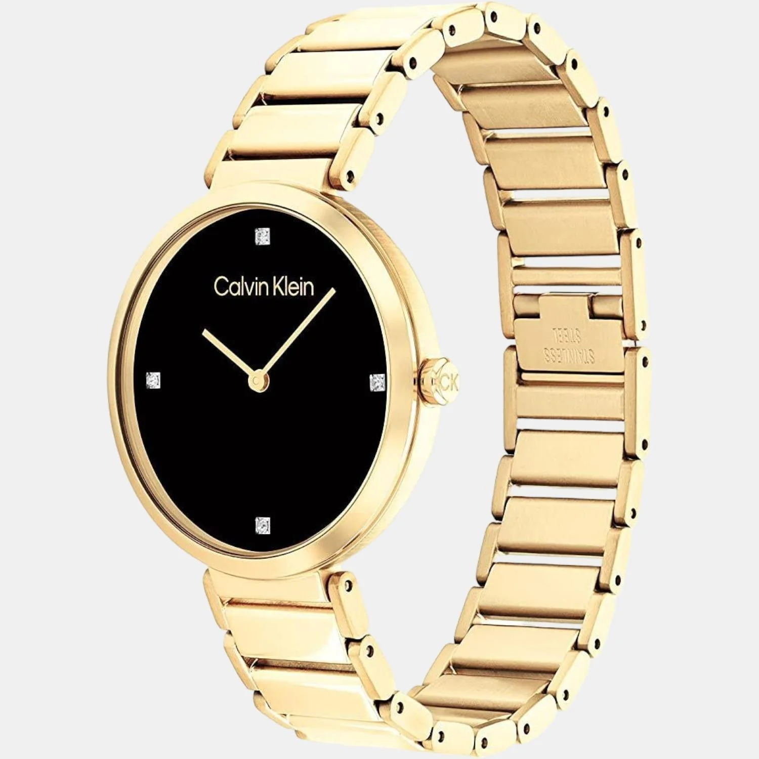 Minimalistic T Bar Women Quartz Black Dial Analog Stainless Steel Watch 25200136 - Image 2