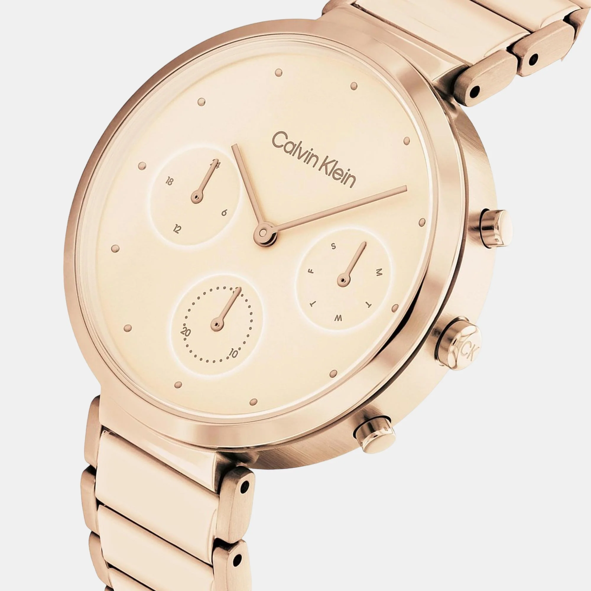Minimalistic T-Bar Women Quartz Rose Gold Dial Chronograph Stainless Steel Watch 25200319 - Image 5
