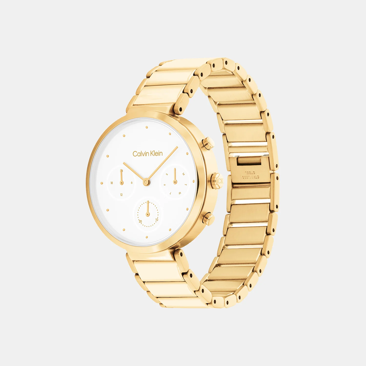 Minimalistic T-Bar Women Quartz White Dial Chronograph Stainless Steel Watch 25200284 - Image 2