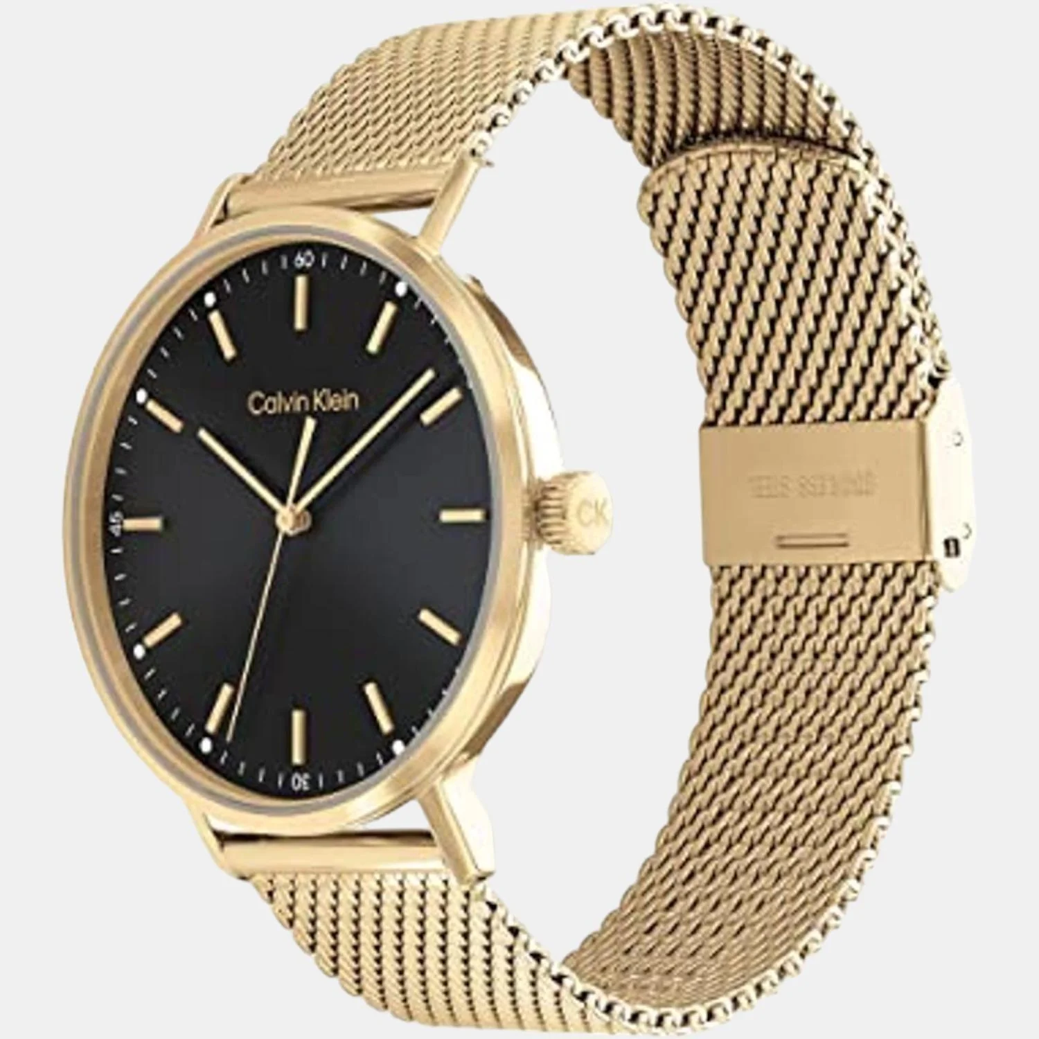 Modern Men Quartz Black Dial Analog Stainless Steel Watch 25200049 - Image 2
