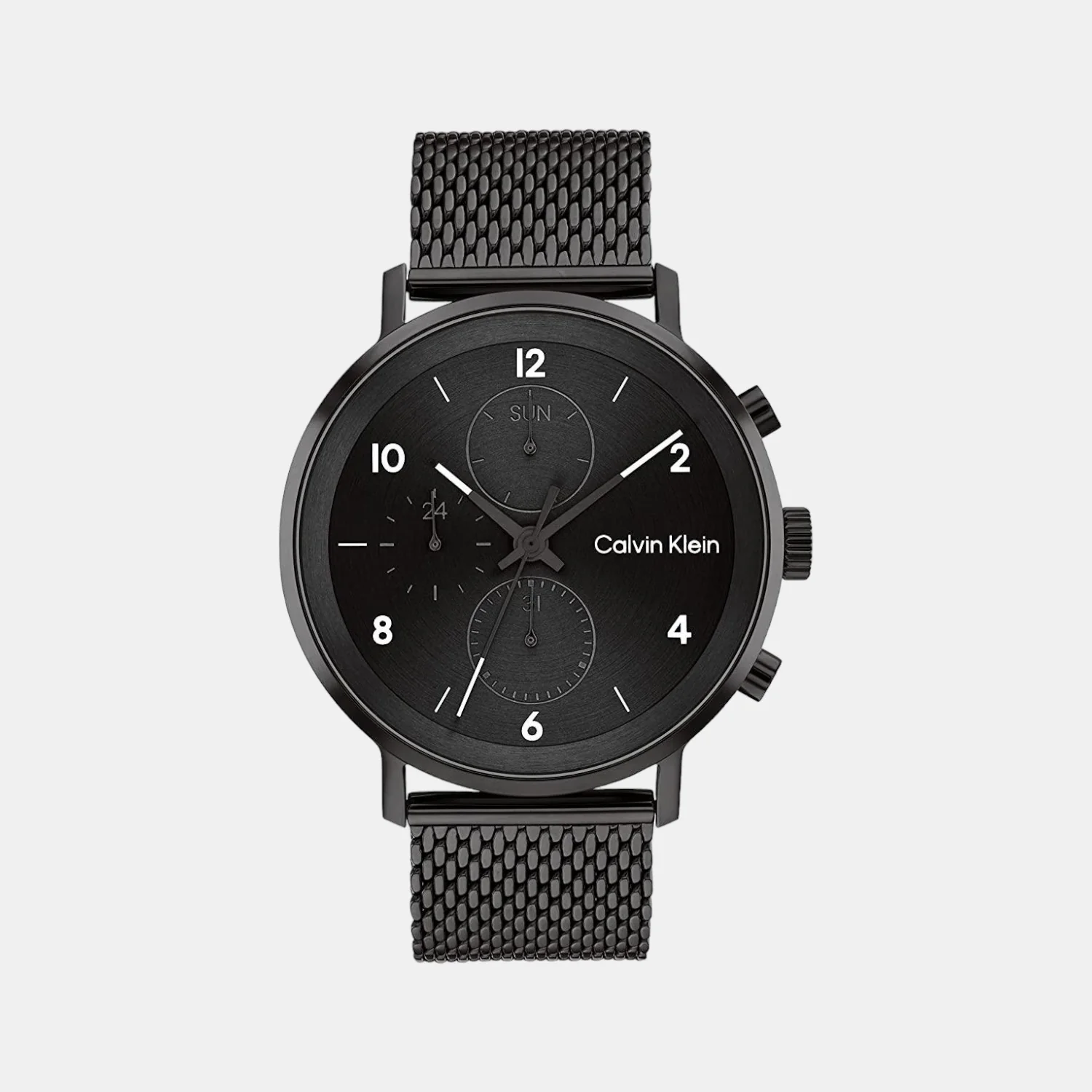 Modern Men Quartz Black Dial Chronograph Stainless Steel Watch 25200108
