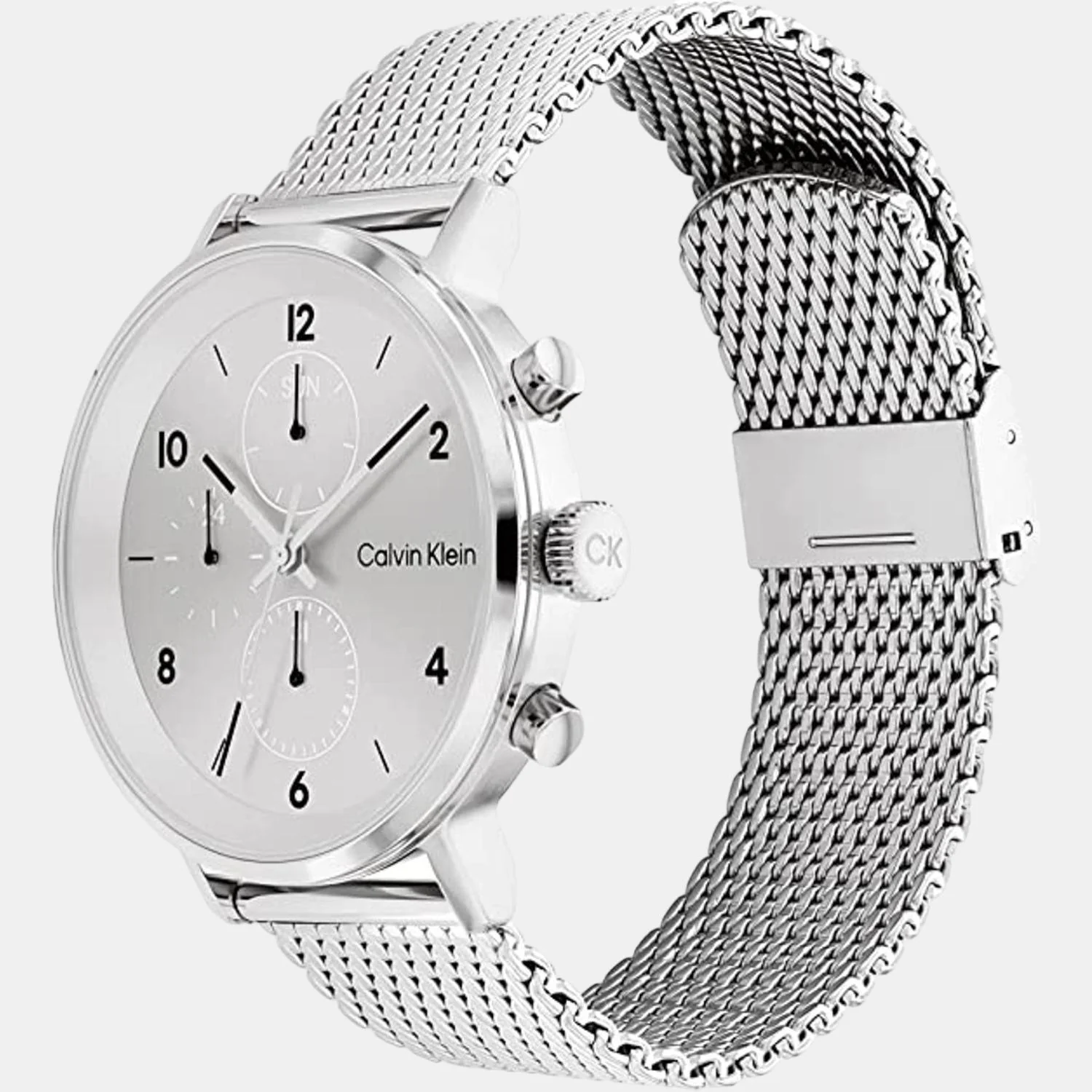 Modern Men Quartz Silver Dial Chronograph Stainless Steel Watch 25200107 - Image 2