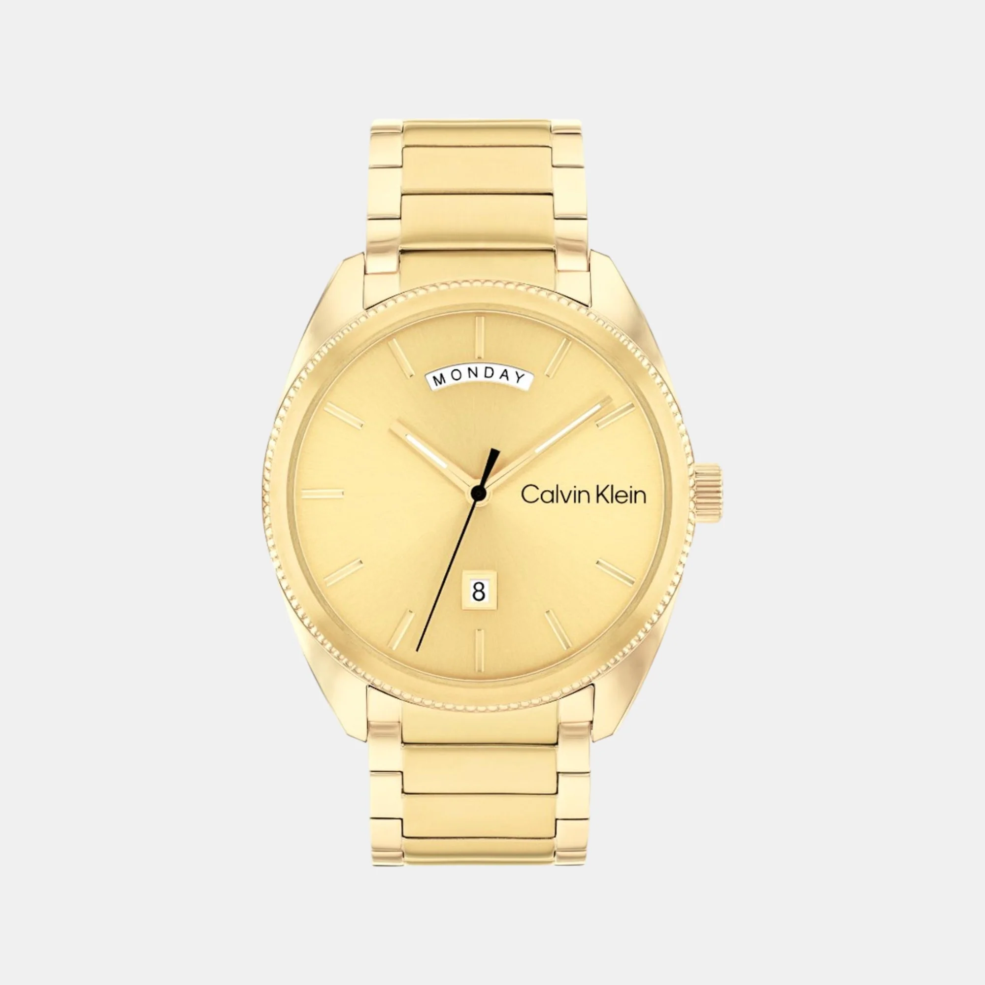 Progress Men Quartz Gold Dial Analog Stainless Steel Watch 25200447