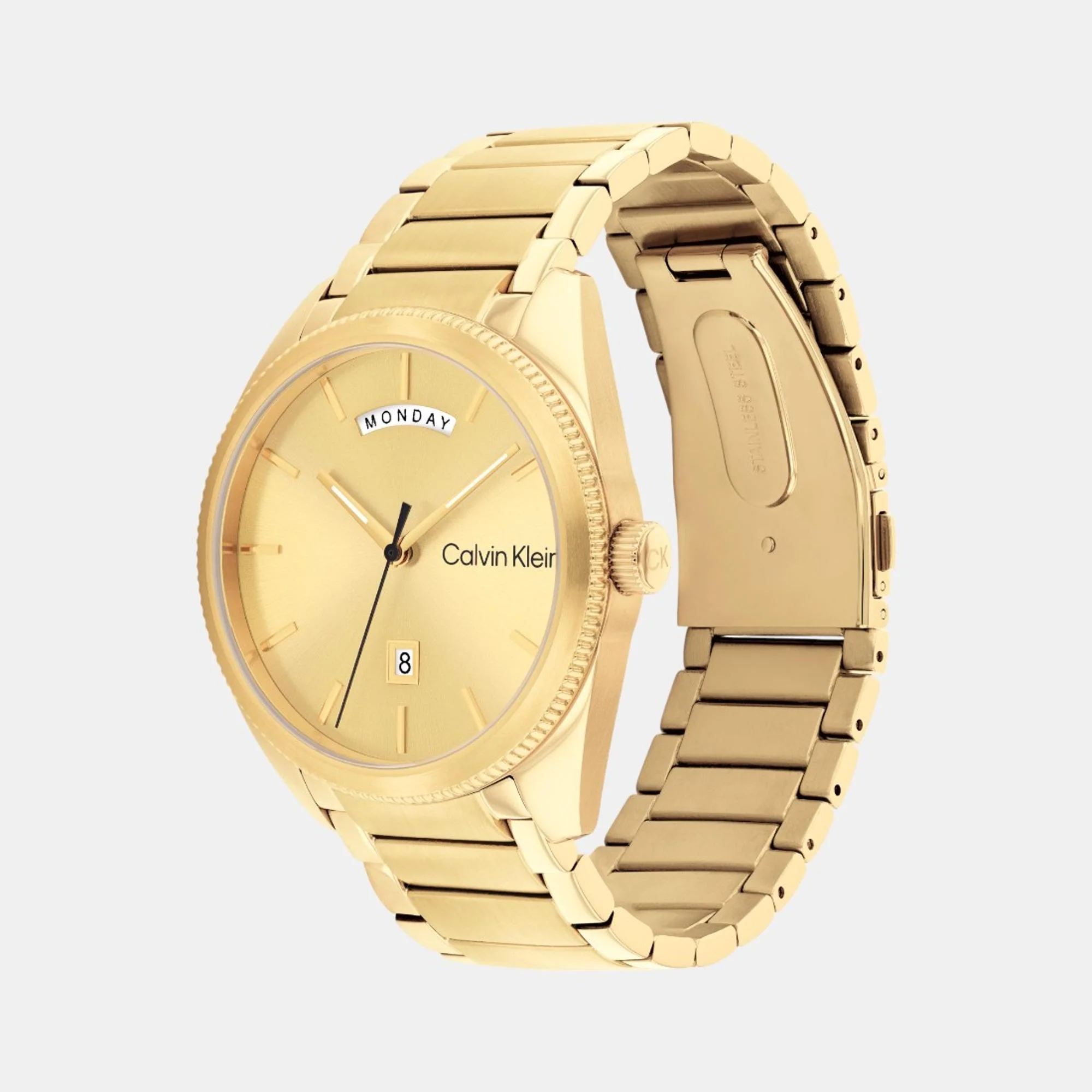 Progress Men Quartz Gold Dial Analog Stainless Steel Watch 25200447 - Image 3