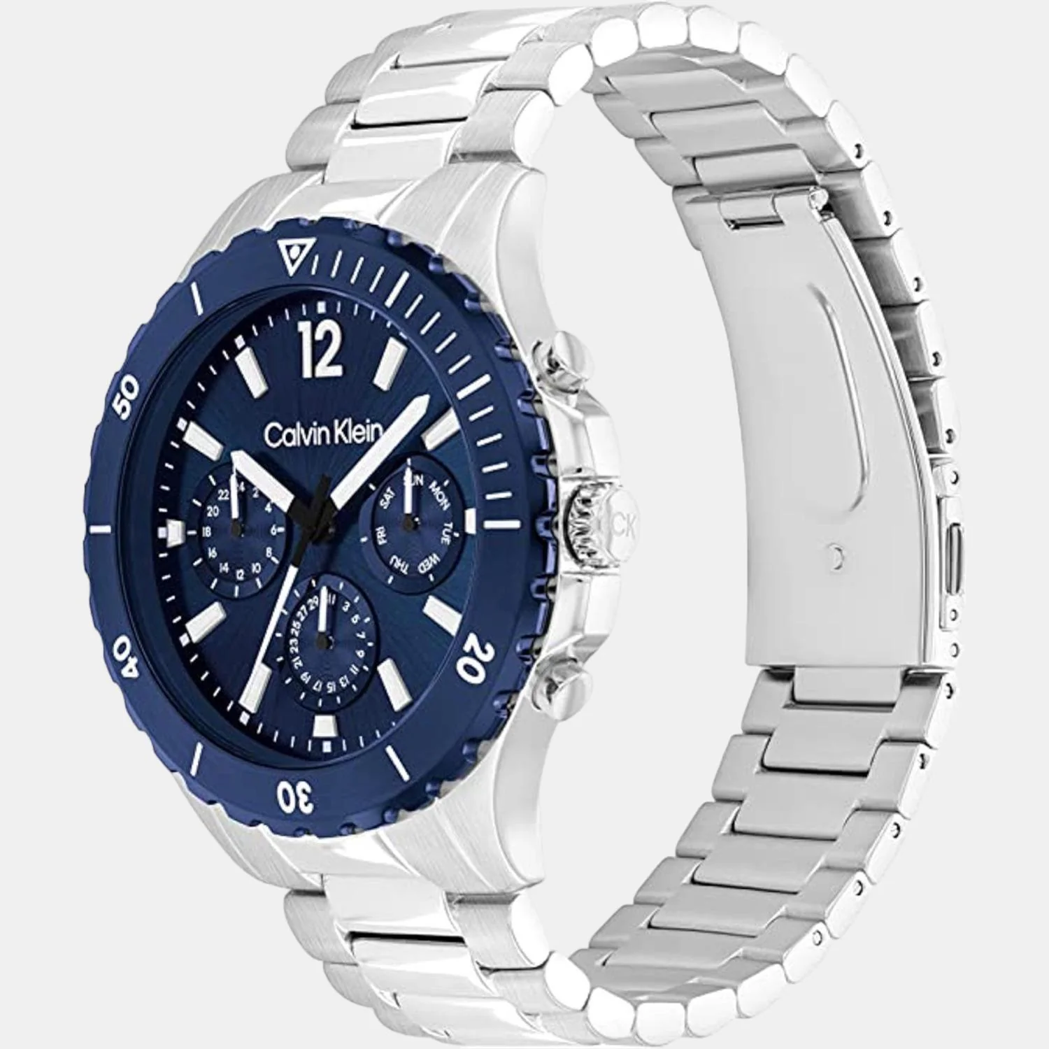 Sport Men Quartz Blue Dial Chronograph Stainless Steel Watch 25200115 - Image 2
