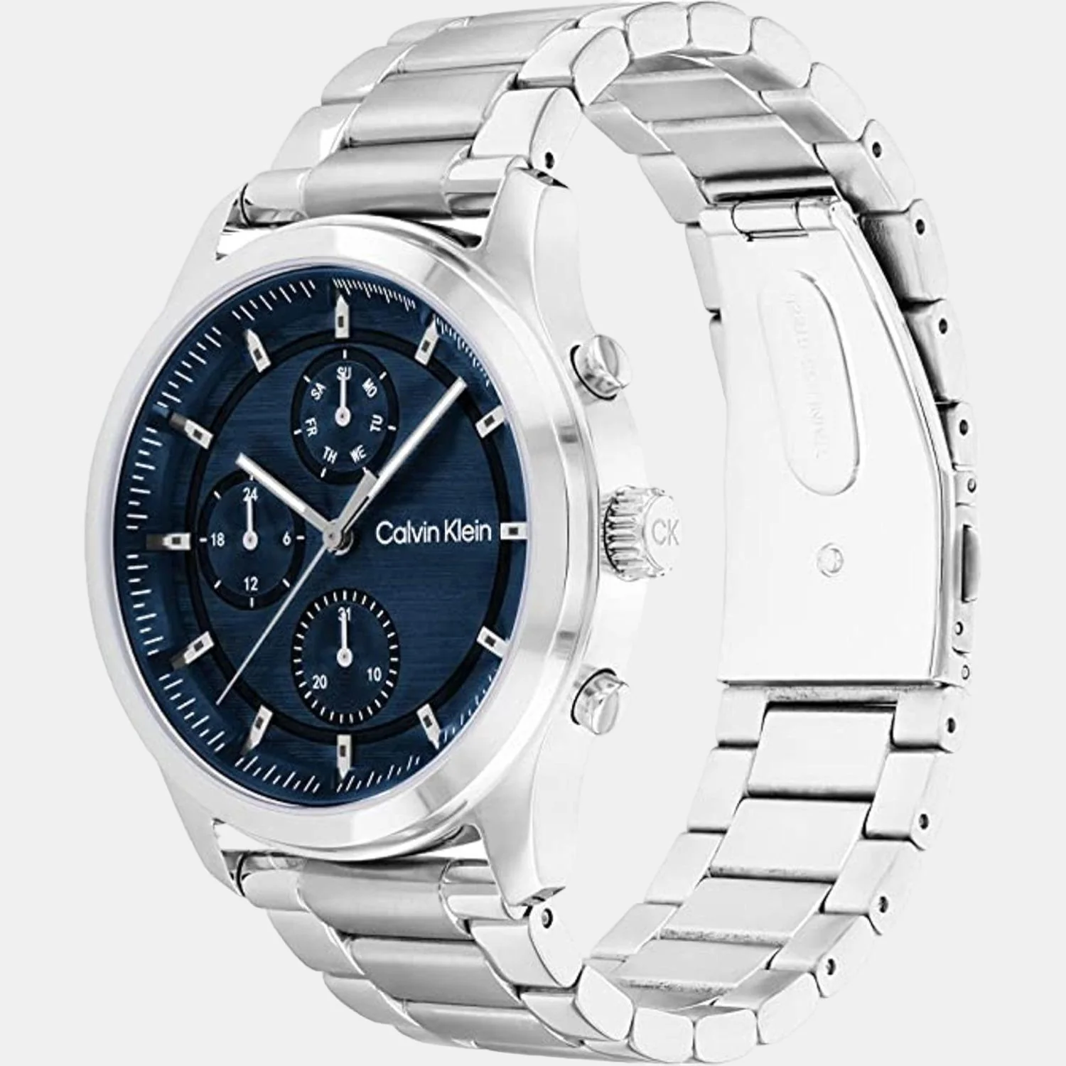 Sport Men Quartz Blue Dial Chronograph Stainless Steel Watch 25200208 - Image 3