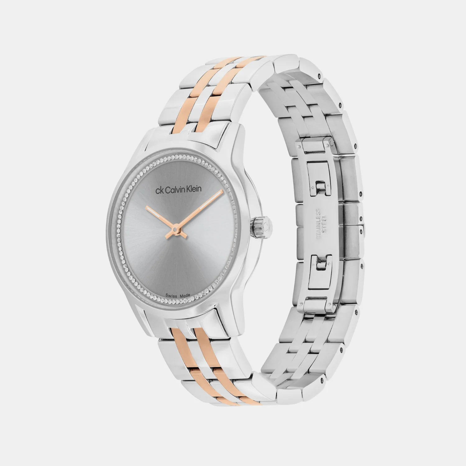 Swiss Dressed Women Quartz Grey Dial Analog Stainless Steel Watch 25000020 - Image 2