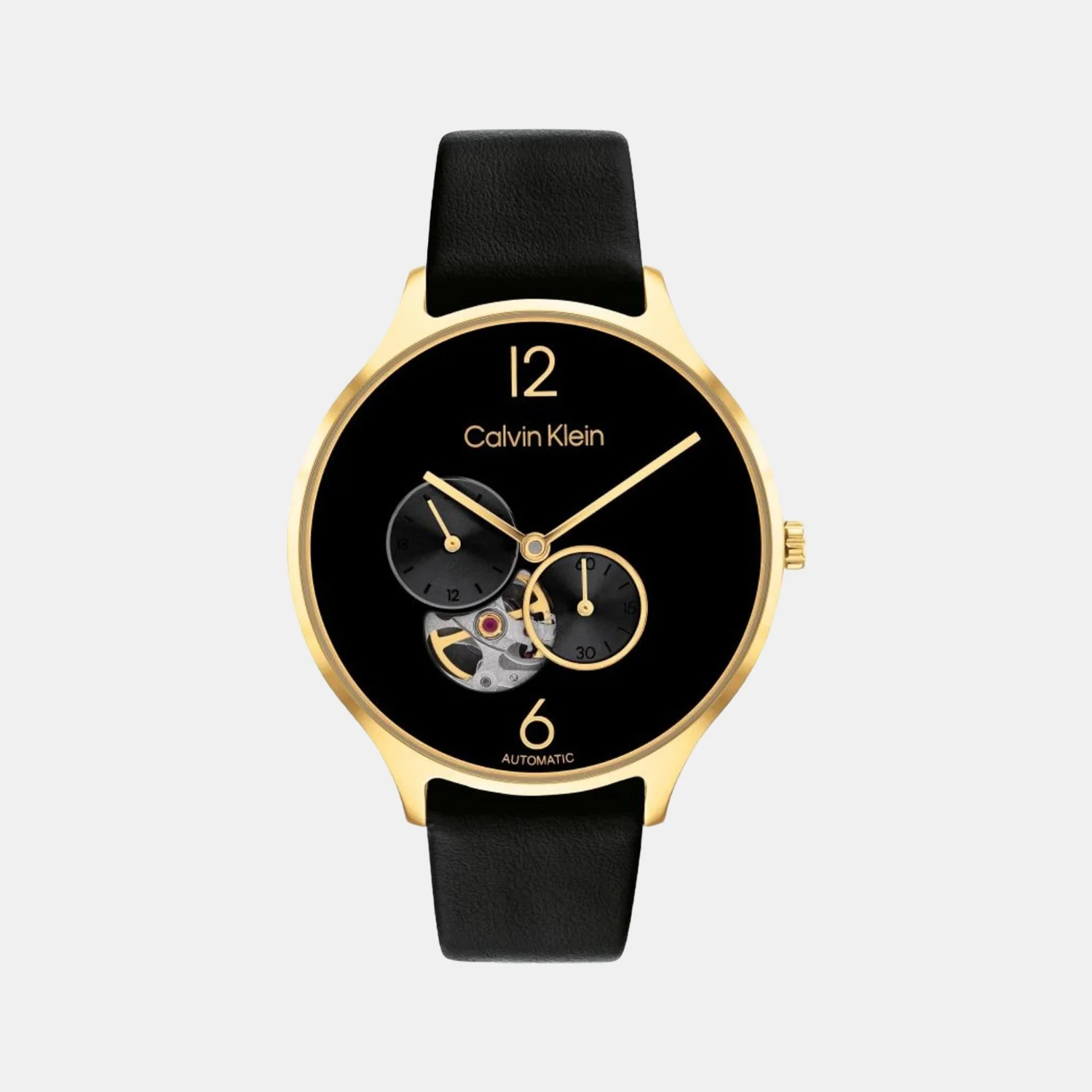 Timeless Women Quartz Black Dial Chronograph Leather Watch 25200123