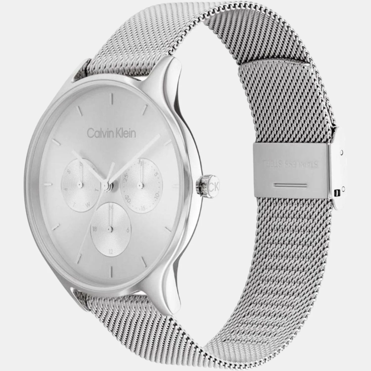 Timeless Women Quartz Silver Dial Chronograph Stainless Steel Watch 25200104 - Image 2