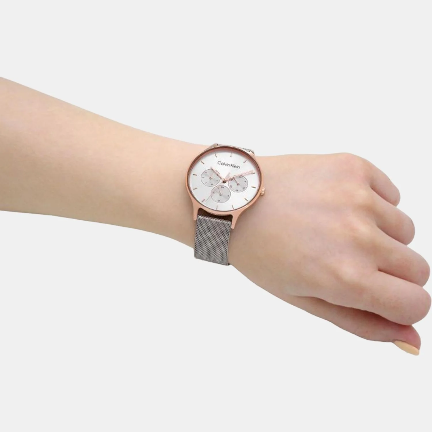 Timeless Women Quartz Silver Dial Chronograph Stainless Steel Watch 25200106 - Image 4