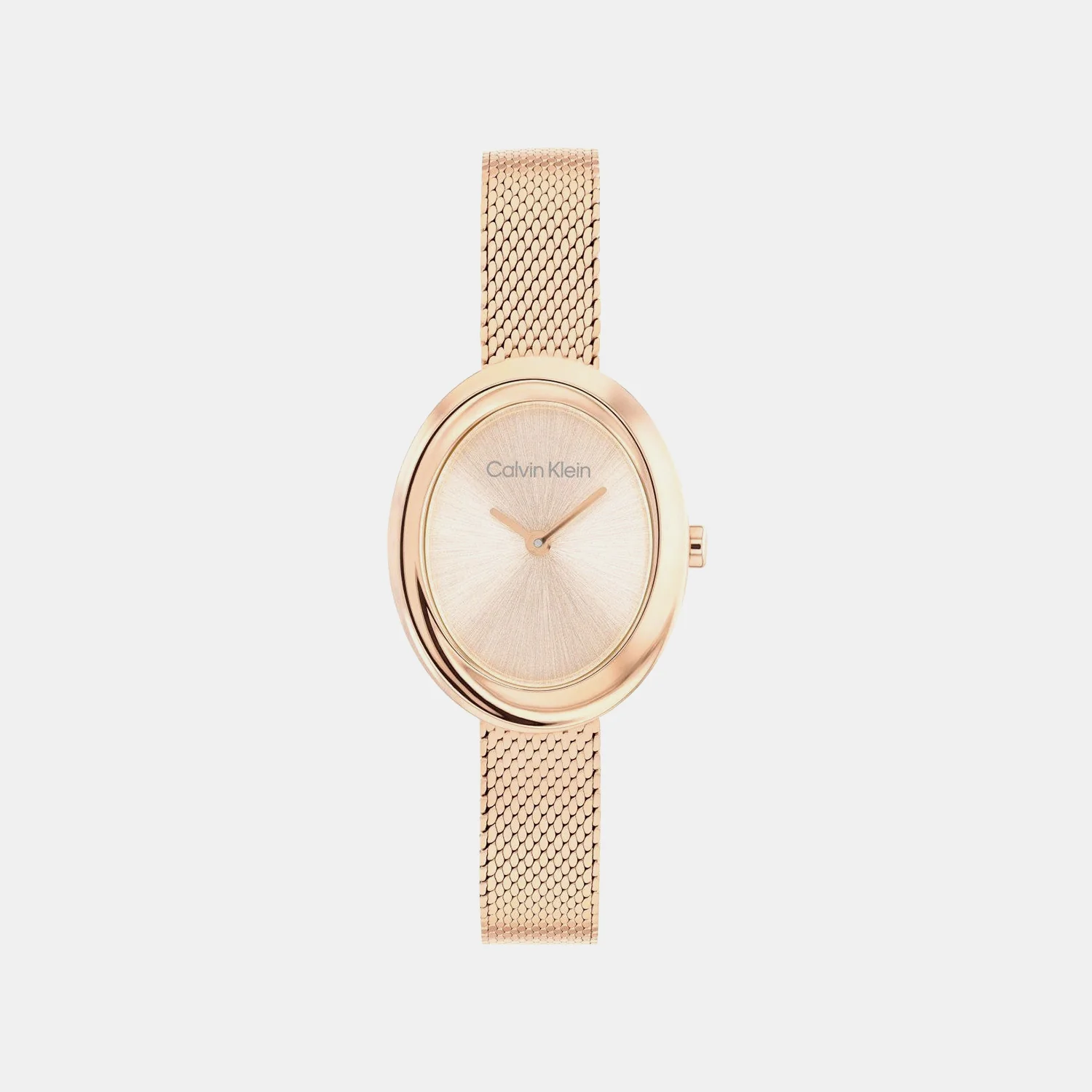 Twisted Bezel Women Quartz Carnation Gold Dial Analog Stainless Steel Watch 25100153