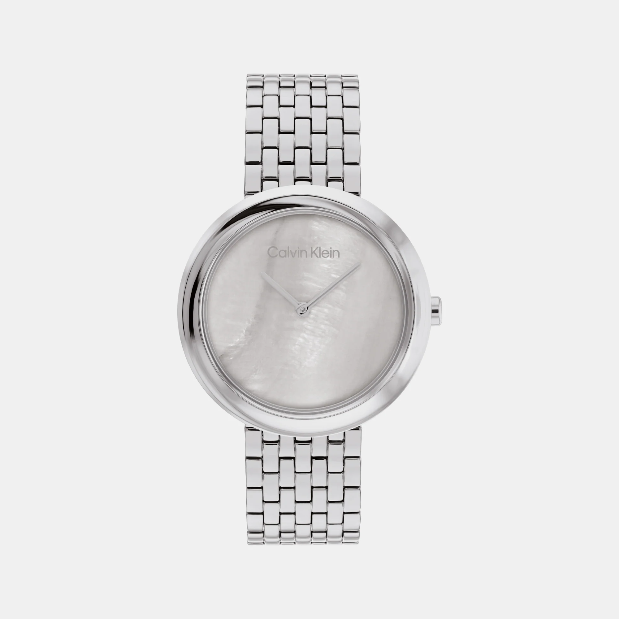 Twisted Bezel Women Quartz Mother Of Pearl Dial Analog Stainless Steel Watch 25200320 - Image 2