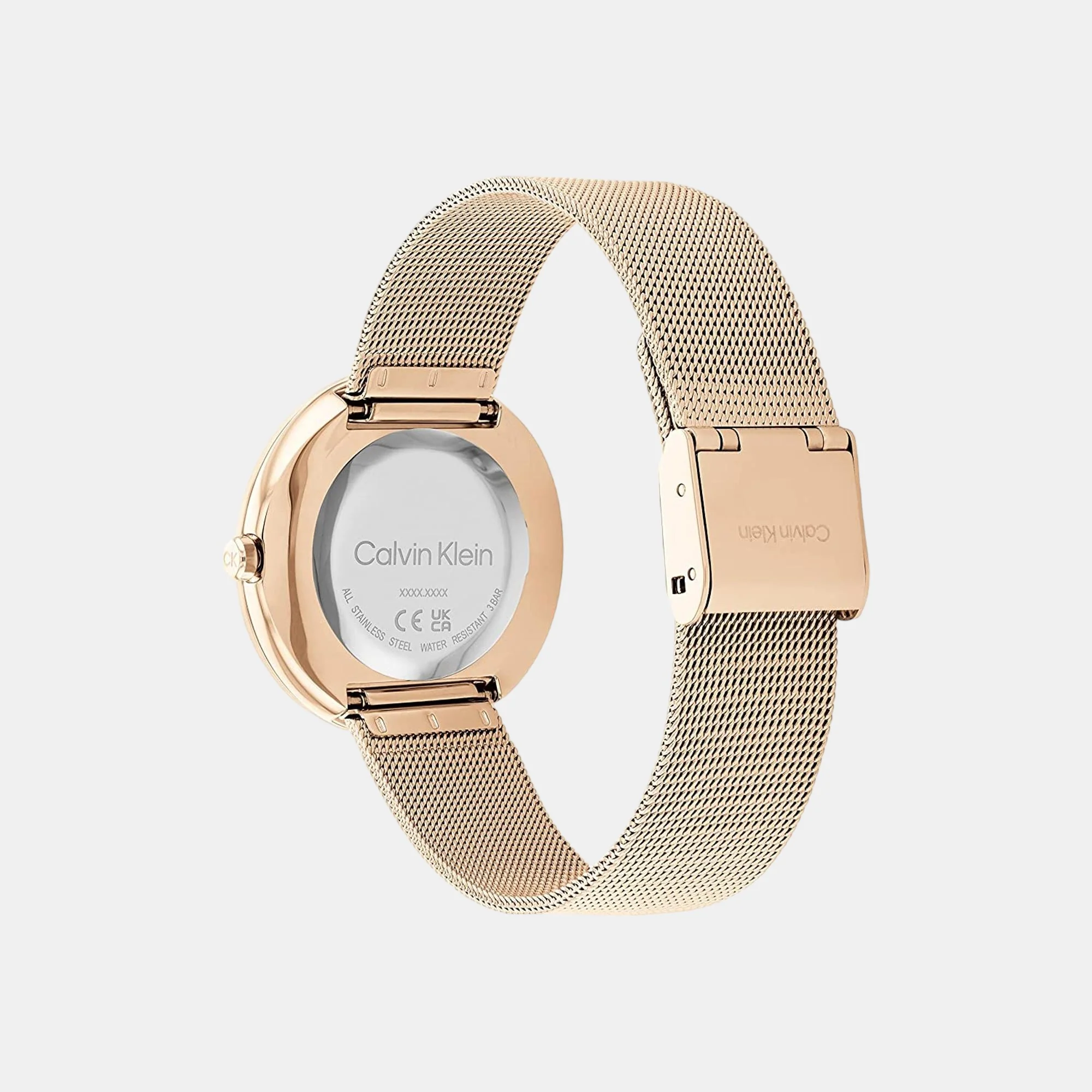 Twisted Bezel Women Quartz Rose Gold Dial Analog Stainless Steel Watch 25200013 - Image 4