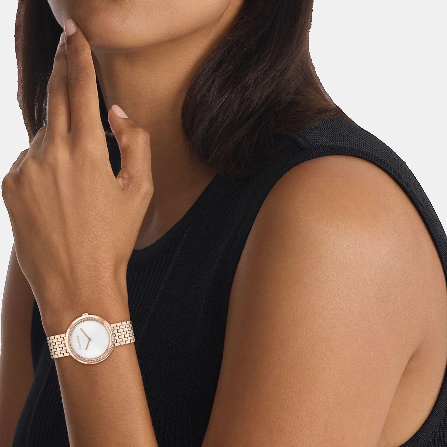 Twisted Bezel Women Quartz Silver & White Dial Analog Stainless Steel Watch 25100038 - Image 4