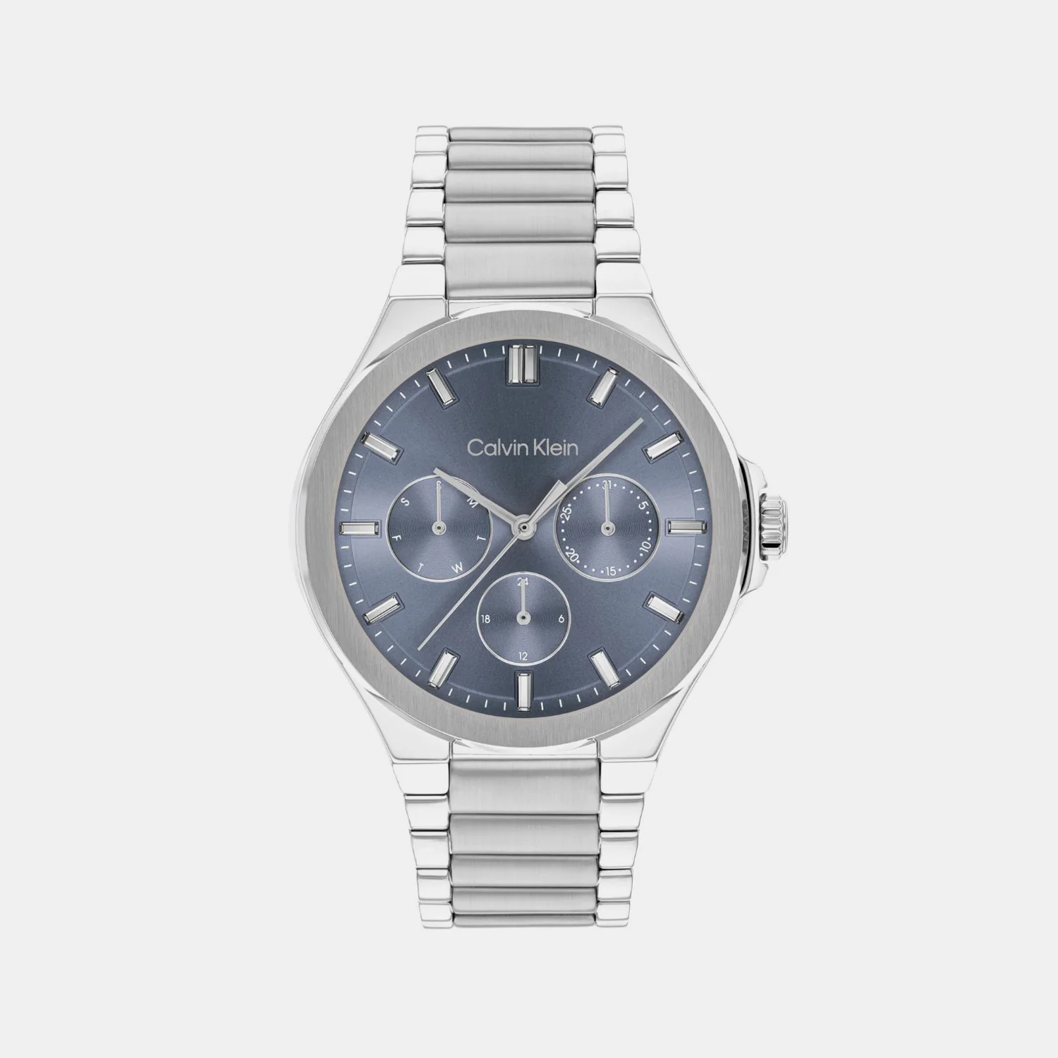 Vibrancy Women Quartz Blue Dial Multi-Function Stainless Steel Watch 25100051