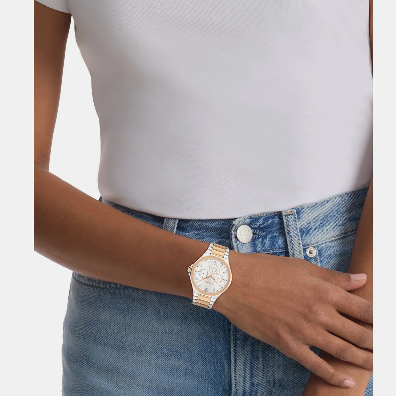 Vibrancy Women Quartz White Dial Multi-Function Stainless Steel Watch 25100052 - Image 5