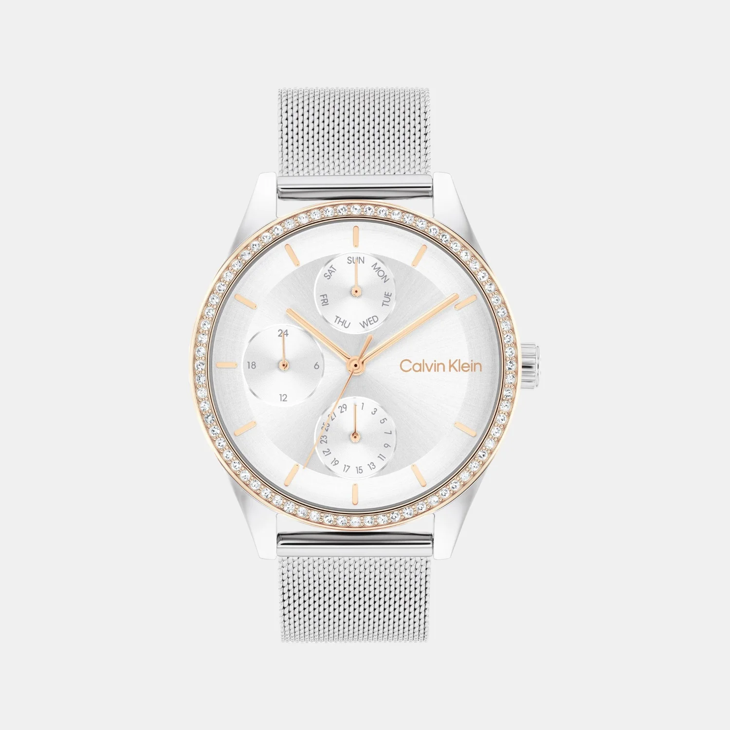 Women Automatic Silver White Dial Analog Stainless Steel Watch 25100010