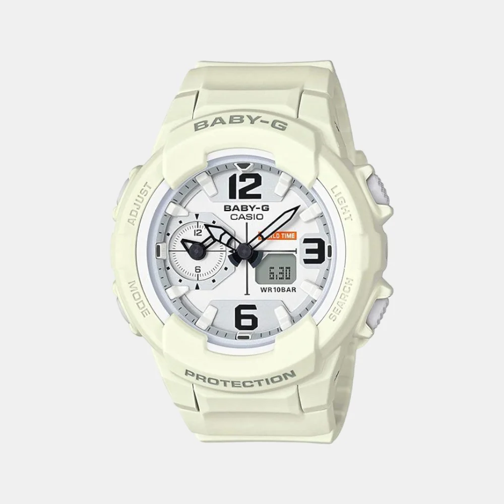 Baby-G Unisex Quartz White Dial Analog-Digital Resin Watch B173