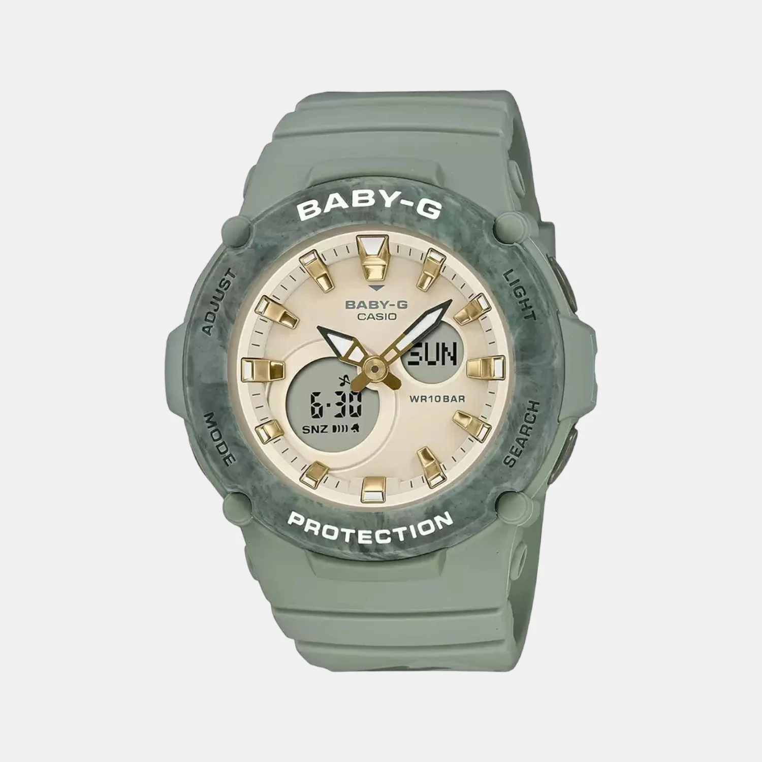 Baby-G Women Quartz Beige Dial Analog-Digital Resin Watch BX196