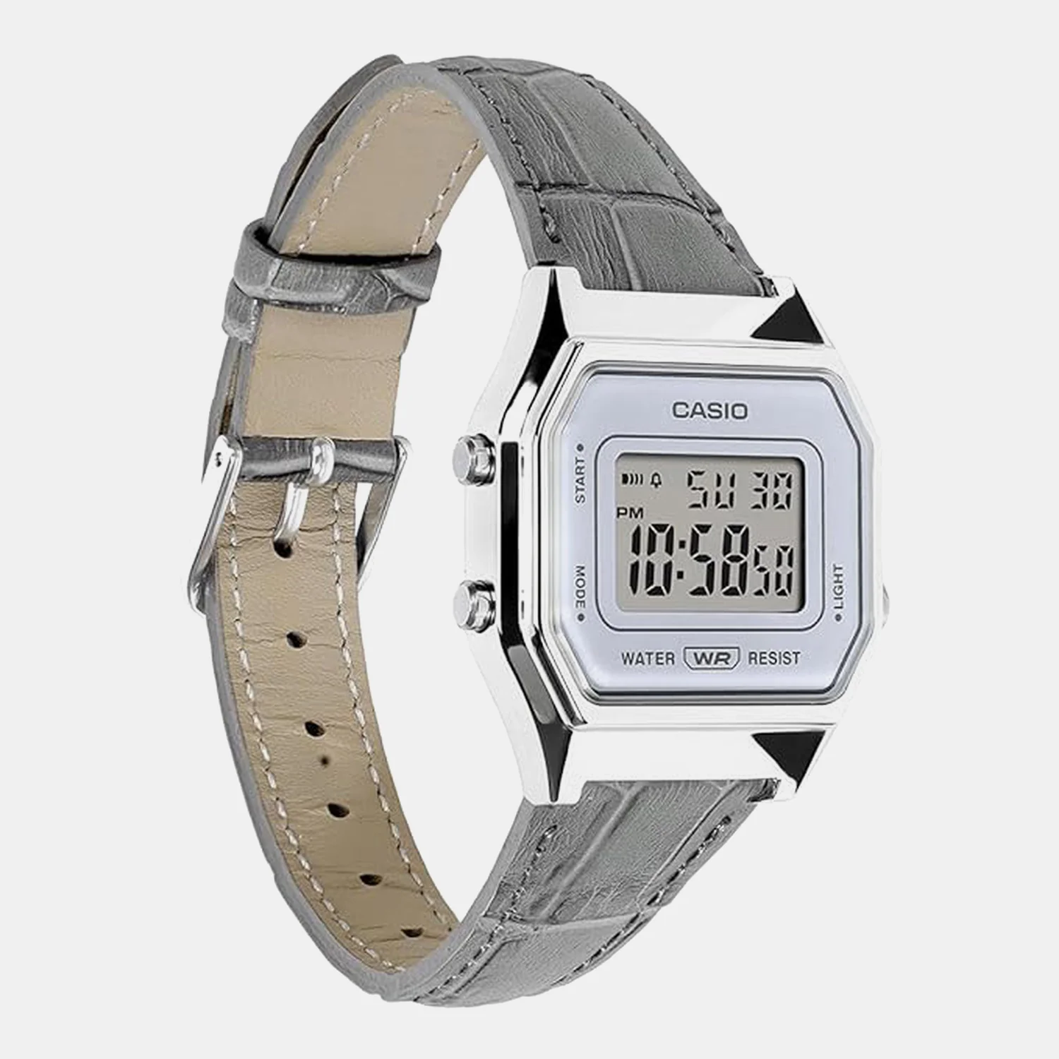 Classics Men Quartz Grey Dial Digital Leather Watch D424 - Image 4