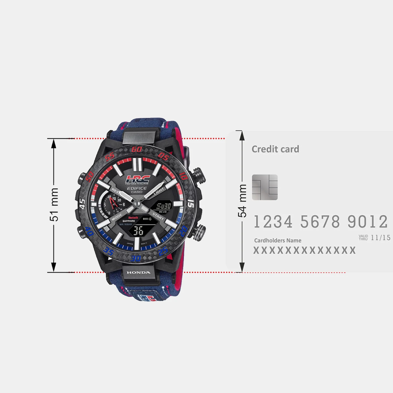 Edifice Men Quartz Black Dial Analog-Digital Alcantara Watch ED642 - Image 9