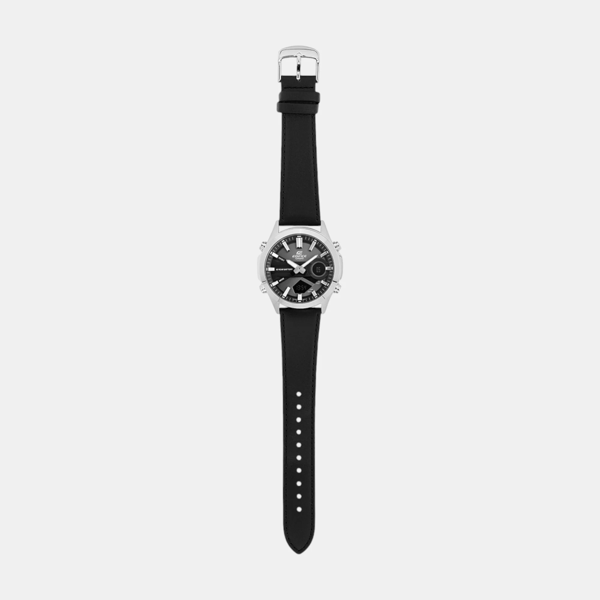 Edifice Men Quartz Black Dial Analog-Digital Leather Watch ED627 - Image 7