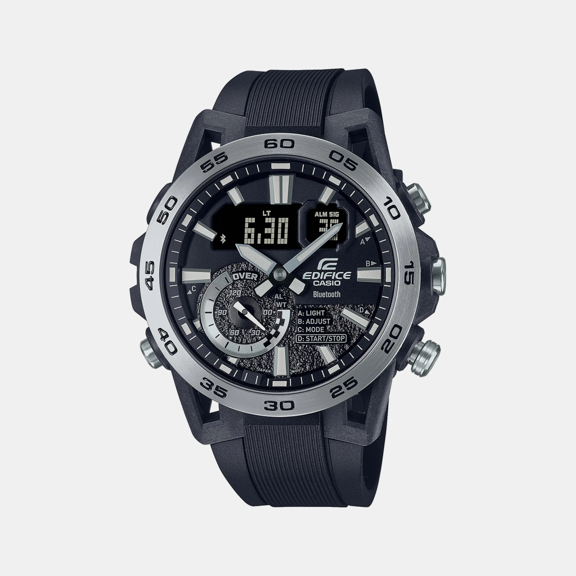 Edifice Men Quartz Black Dial Analog-Digital Resin Watch ED578