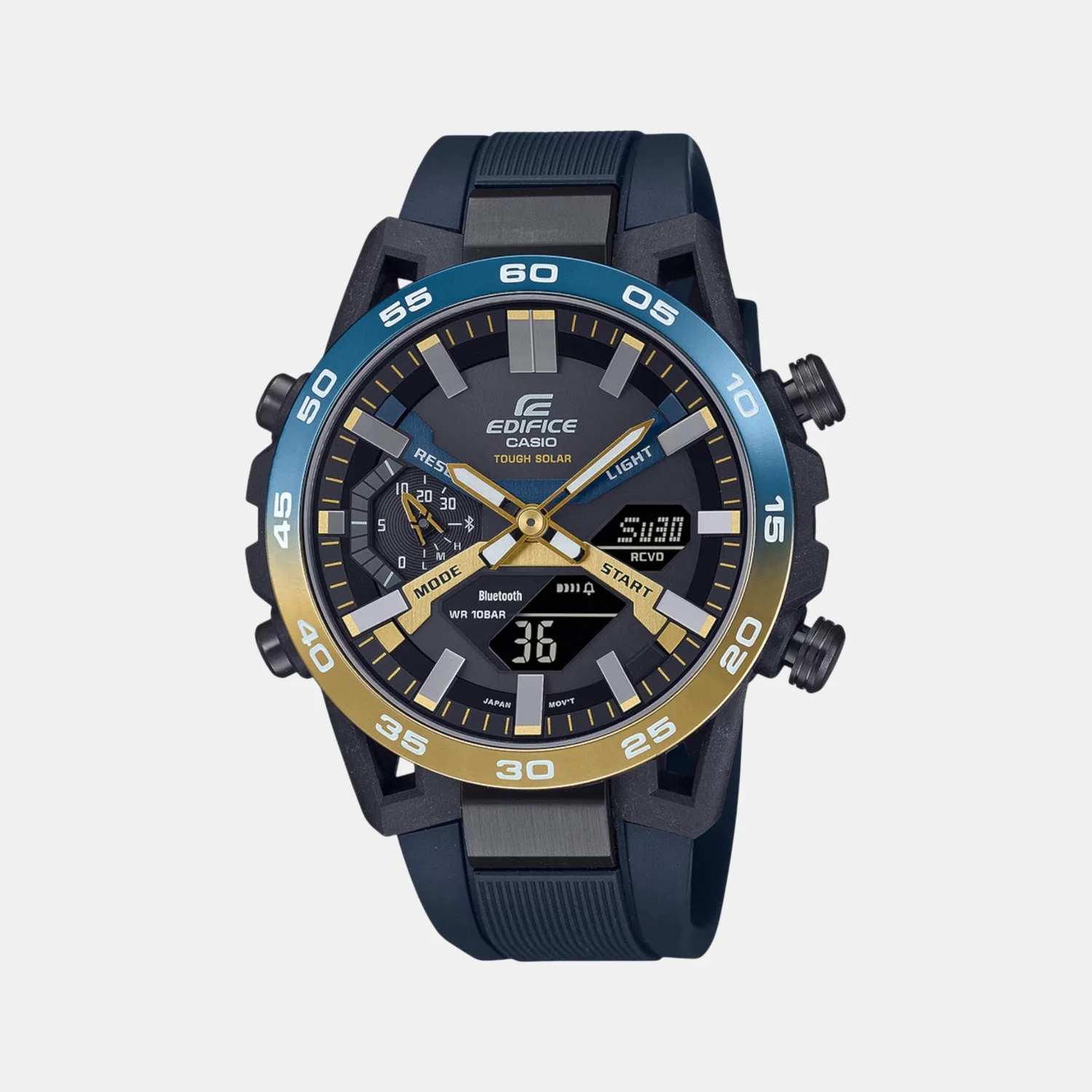 Edifice Men Quartz Black Dial Analog-Digital Resin Watch ED610