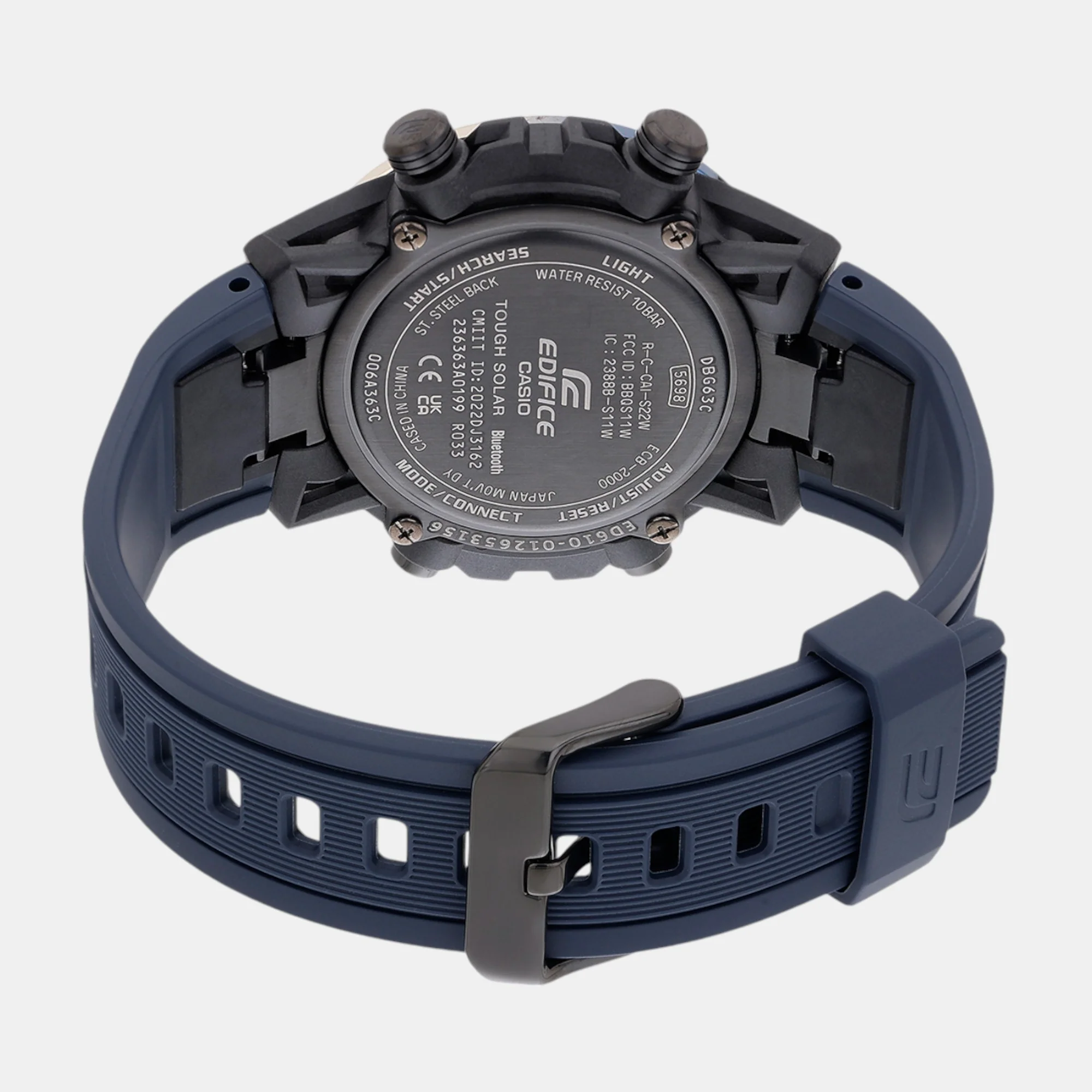 Edifice Men Quartz Black Dial Analog-Digital Resin Watch ED610 - Image 7