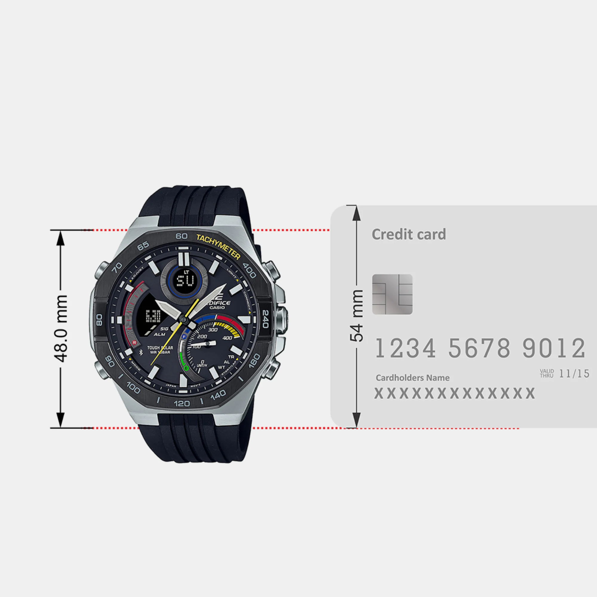 Edifice Men Quartz Black Dial Analog-Digital Resin Watch EX557 - Image 7