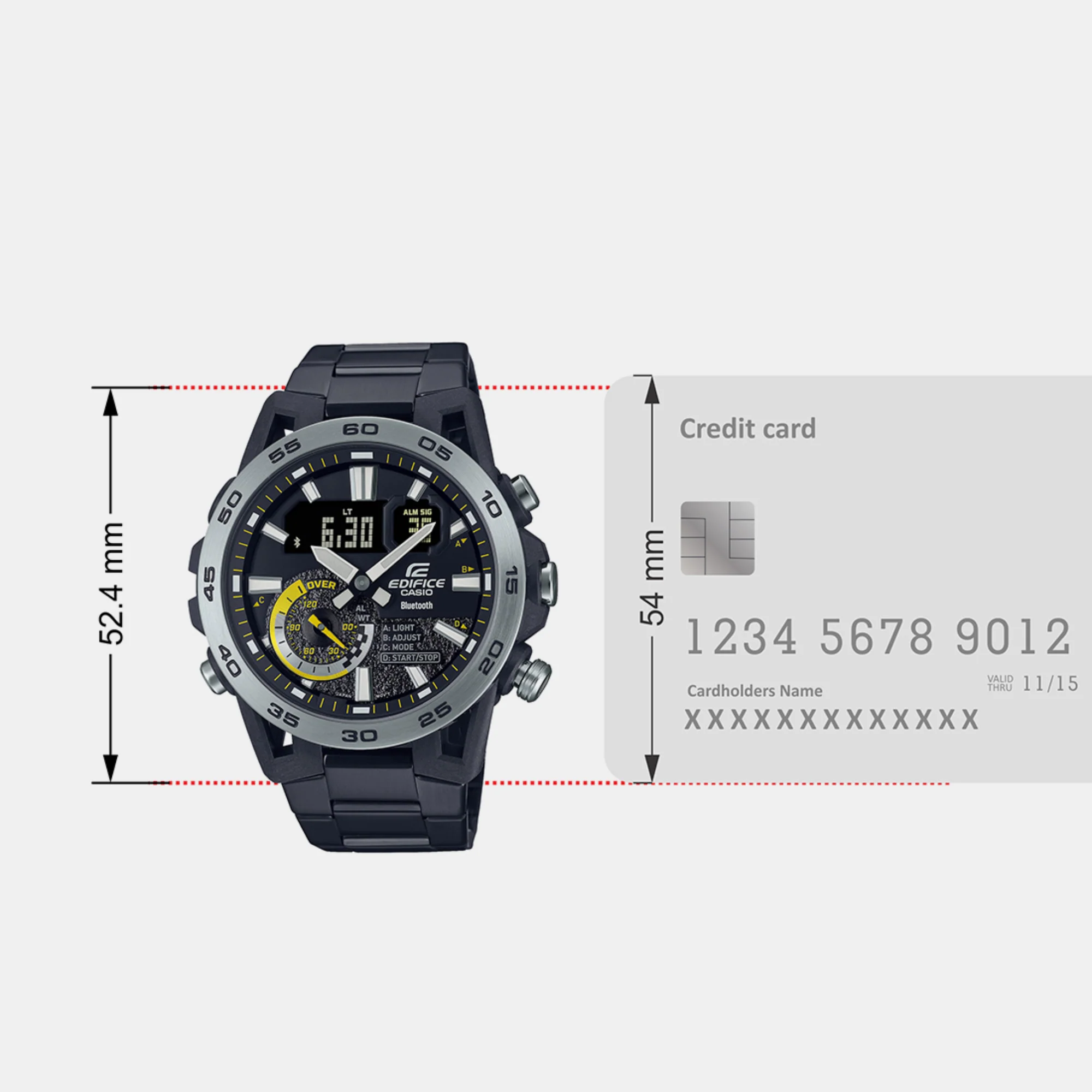 Edifice Men Quartz Black Dial Analog-Digital Stainless Steel Watch ED576 - Image 6