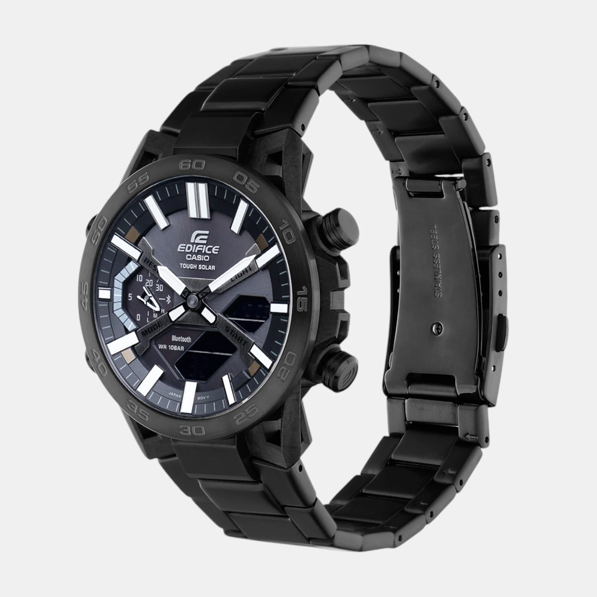 Edifice Men Quartz Black Dial Analog-Digital Stainless Steel Watch ED608 - Image 6