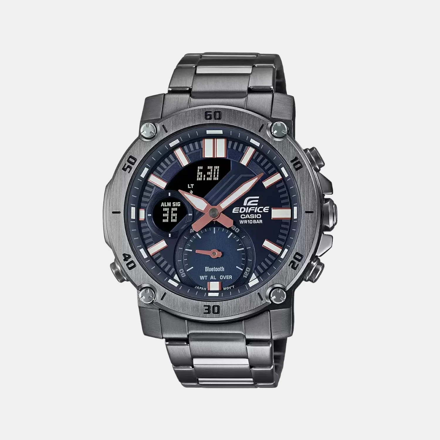 Edifice Men Quartz Black Dial Analog-Digital Stainless Steel Watch EX526