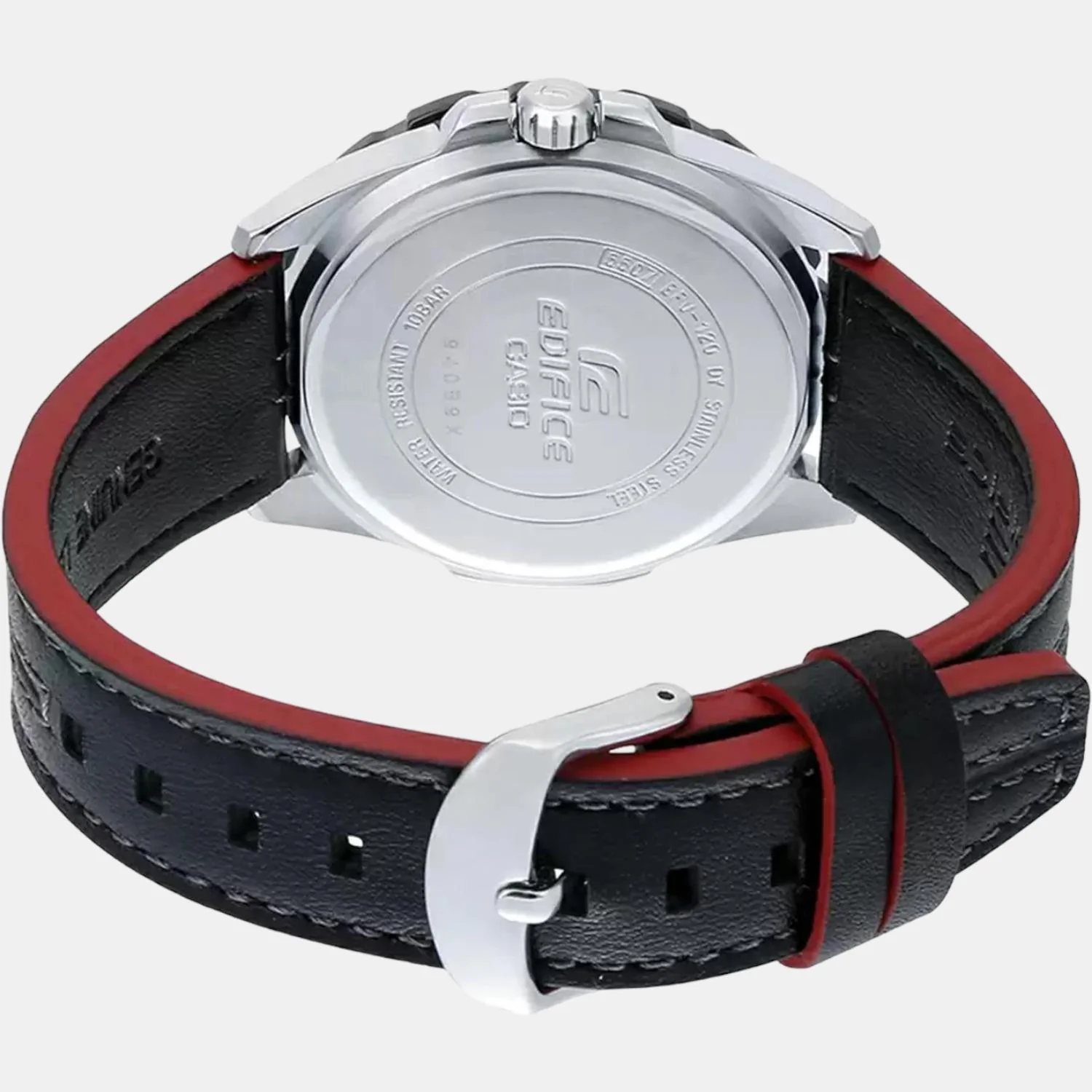 Edifice Men Quartz Black Dial Analog Leather Watch ED483 - Image 5