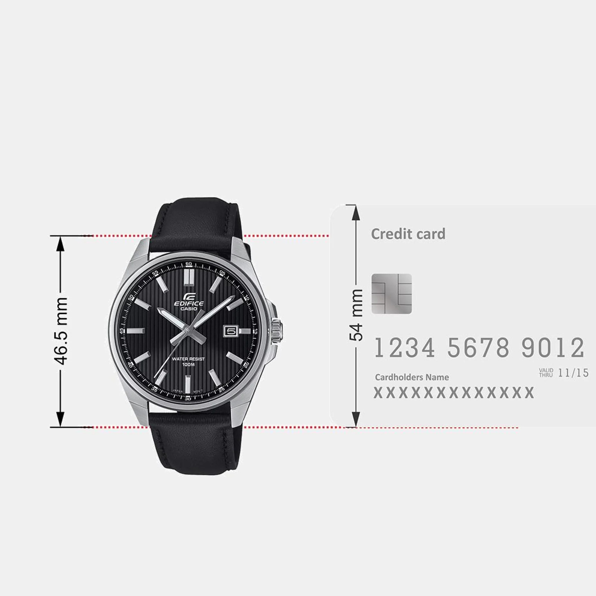 Edifice Men Quartz Black Dial Analog Leather Watch ED621 - Image 10