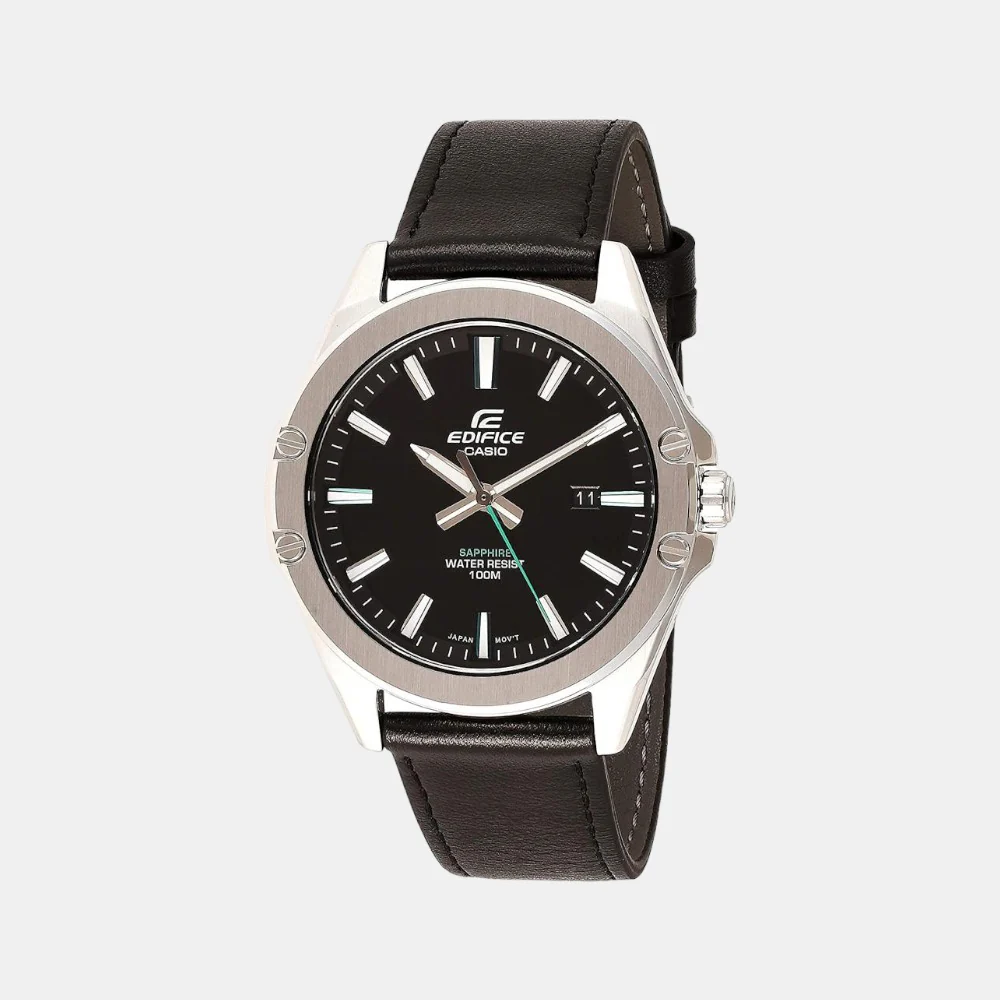 Edifice Men Quartz Black Dial Analog Leather Watch EX510