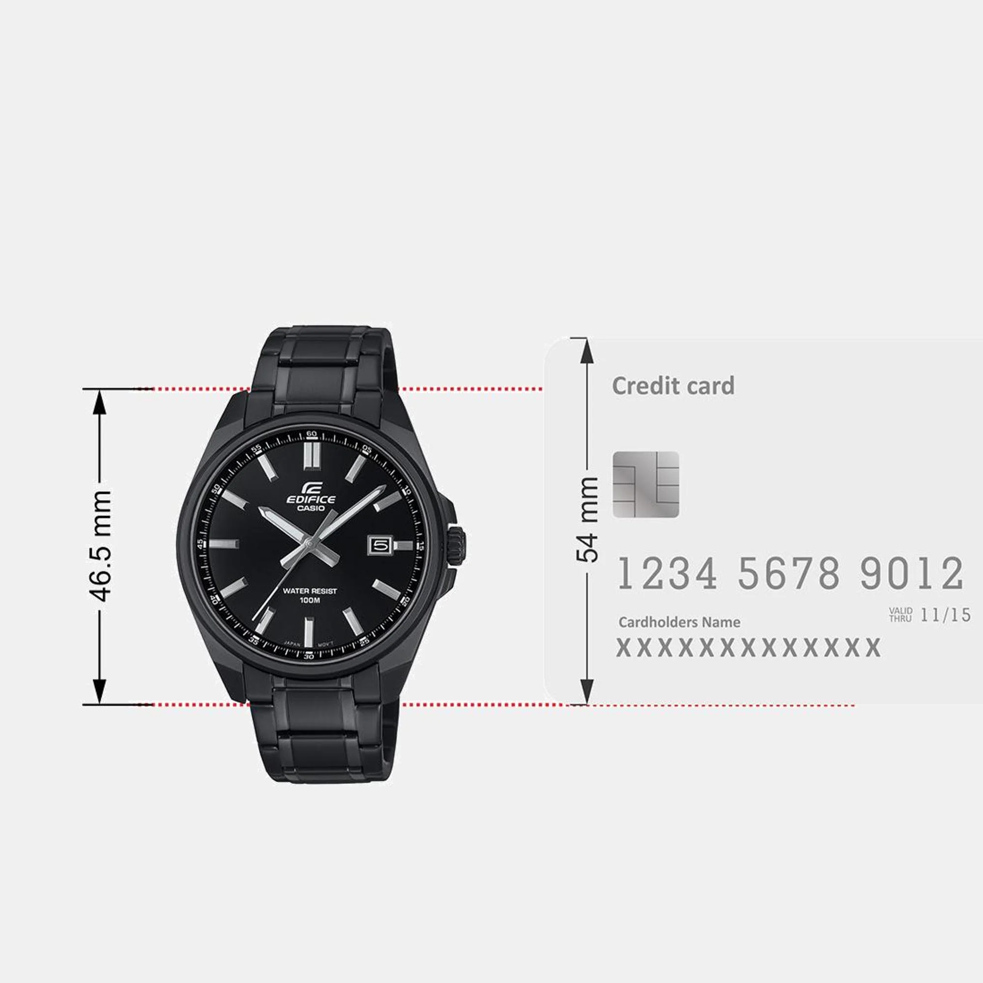 Edifice Men Quartz Black Dial Analog Stainless Steel Watch ED620 - Image 9