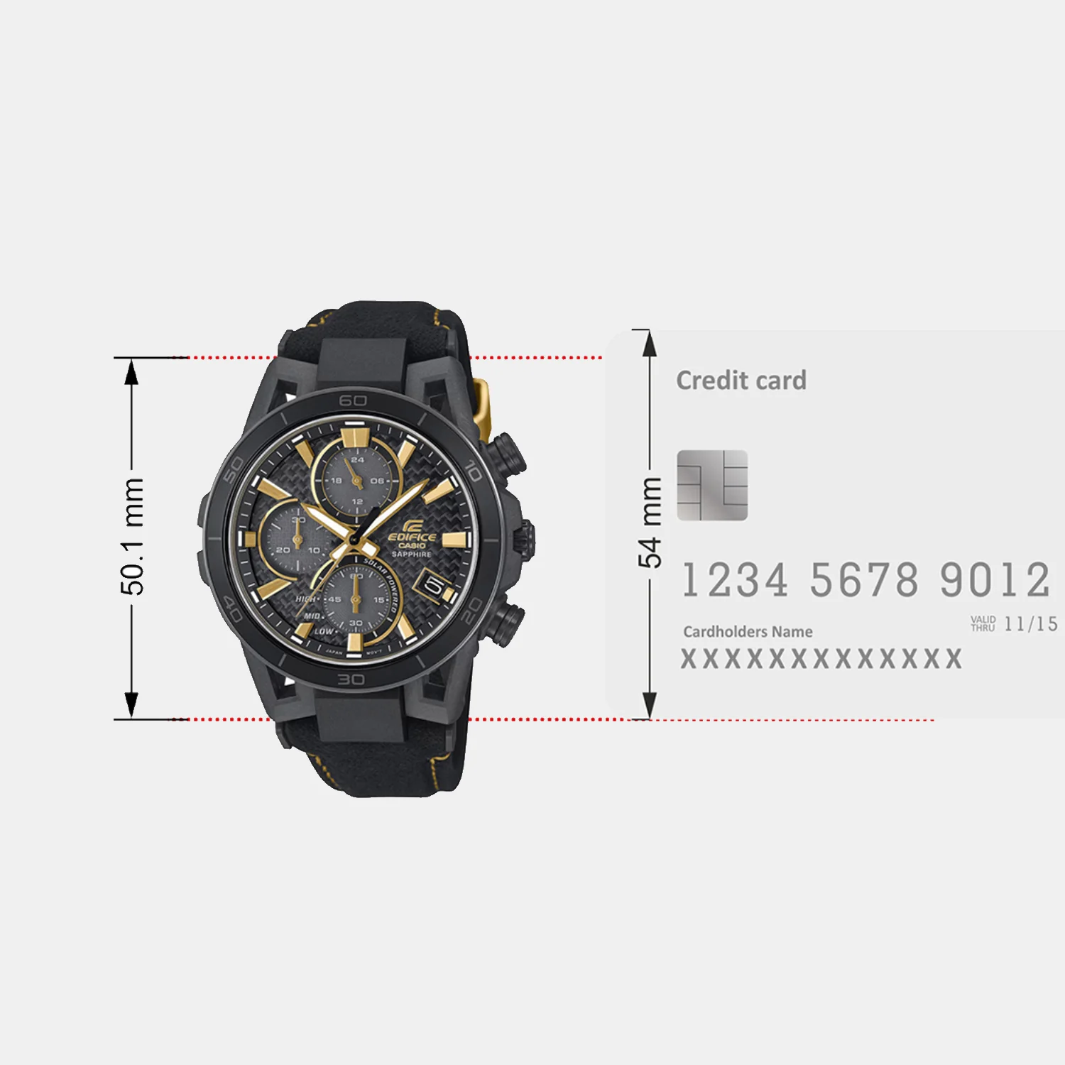 Edifice Men Quartz Black Dial Chronograph Alcantara Watch ED641 - Image 8